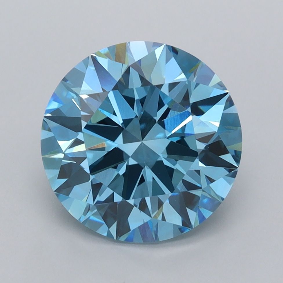 IGI Round 3.04ct Fancy Vivid Blue VVS2 - Ideal Loose Lab Diamond: IGI Round 3.04ct Fancy Vivid Blue VVS2 - Ideal Loose Lab Diamond Item Specifics: Source: This Is A Real Diamond Grown In A Lab Not Mined. Carat: 3.04 Cut: ID Color: Fancy Vivid Blue Clarity: VVS2