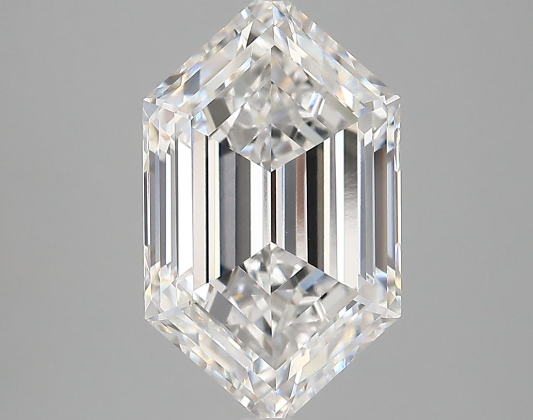 IGI Hexagonal 4.38ct E VVS2 - Loose Lab Diamond: IGI Hexagonal 4.38ct E VVS2 - Loose Lab Diamond Item Specifics: Source: This Is A Real Diamond Grown In A Lab Not Mined. Carat: 4.38 Cut: - Color: E Clarity: VVS2 Polish: EX Symmetry: EX Measurements: