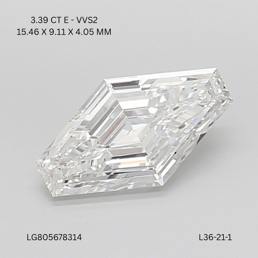 IGI Lozenge 3.39ct E VVS2 - Loose Lab Diamond (1 of 1)