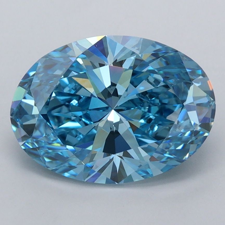 IGI Oval 2.53ct Fancy Vivid Blue VVS1 - Loose Lab Diamond: IGI Oval 2.53ct Fancy Vivid Blue VVS1 - Loose Lab Diamond Item Specifics: Source: This Is A Real Diamond Grown In A Lab Not Mined. Carat: 2.53 Cut: - Color: Fancy Vivid Blue Clarity: VVS1 Polish: EX S