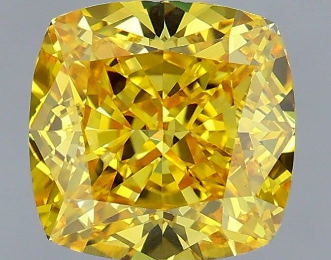 IGI Cushion Modified 1.54ct Fancy Vivid Yellow VVS2 - Loose Lab Diamond: IGI Cushion Modified 1.54ct Fancy Vivid Yellow VVS2 - Loose Lab Diamond Item Specifics: Source: This Is A Real Diamond Grown In A Lab Not Mined. Carat: 1.54 Cut: - Color: Fancy Vivid Yellow Clarity: V
