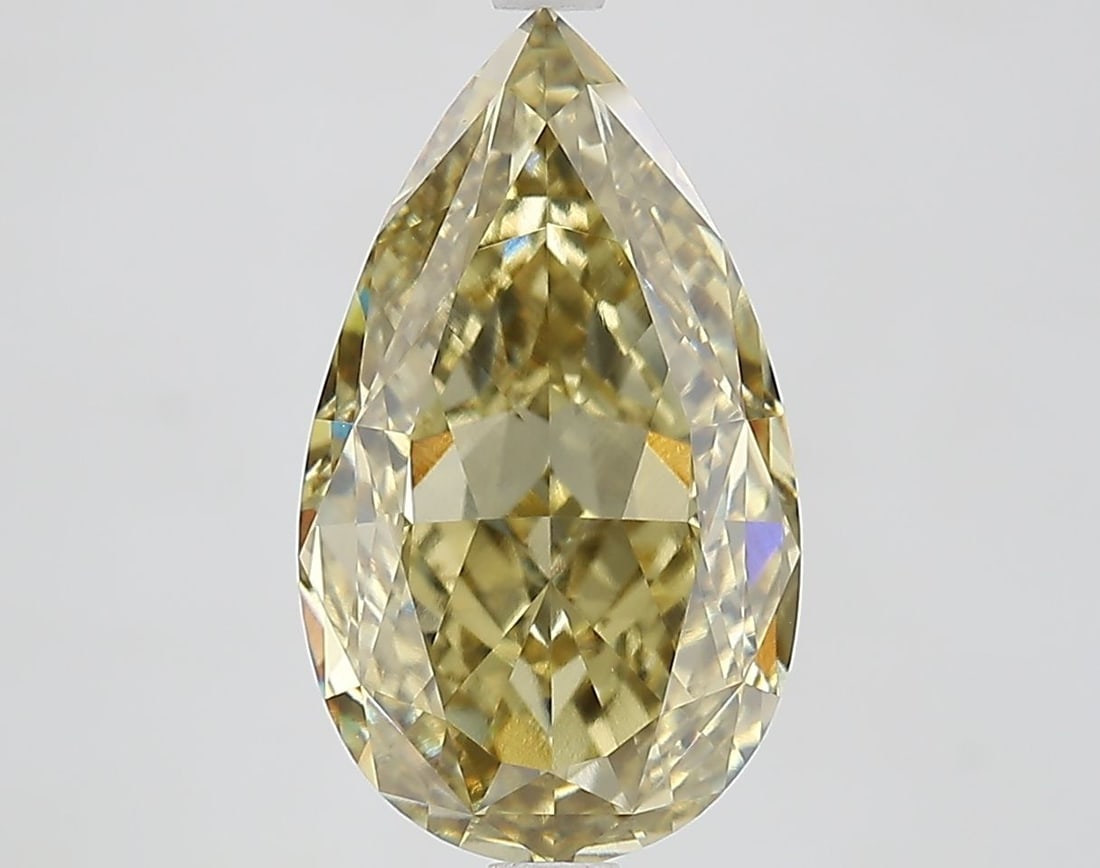 IGI Pear 5.02ct Fancy Intense Yellow VVS2 - Loose Lab Diamond (1 of 1)