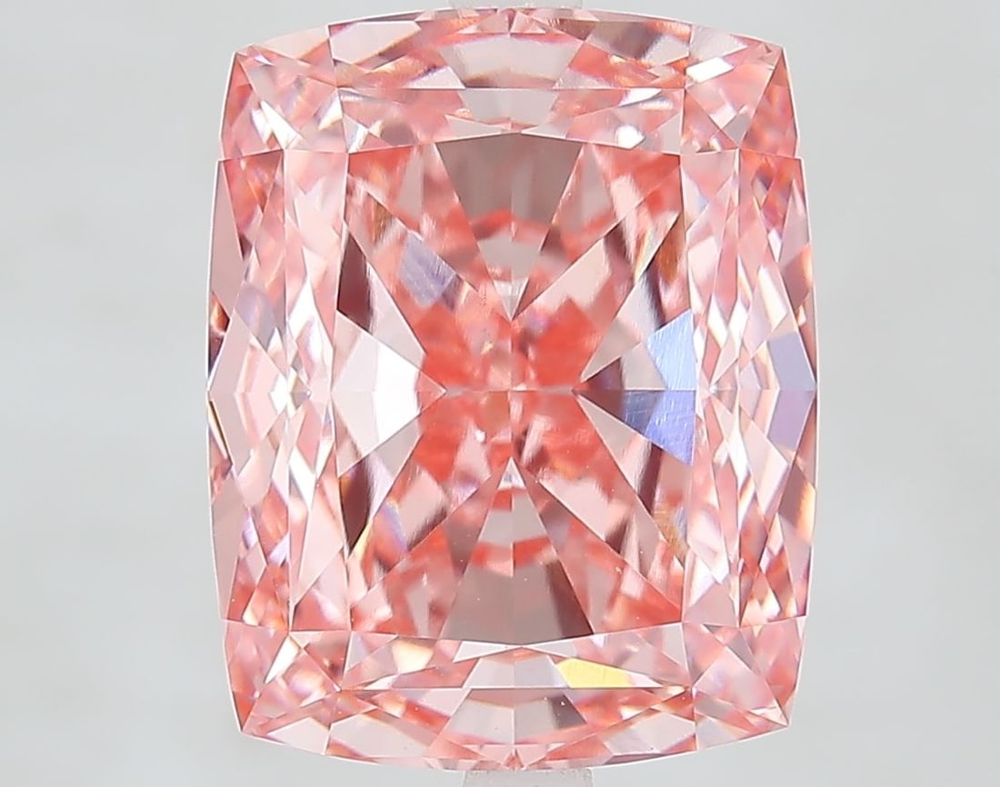 IGI Cushion Modified 8.1ct Fancy Vivid Pink VVS2 - Loose Lab Diamond (1 of 1)