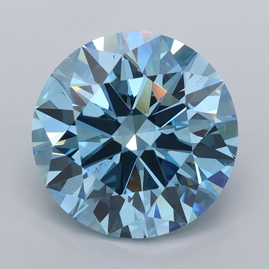 IGI Round 2.89ct Fancy Vivid Blue VVS2 - Ideal Loose Lab Diamond: IGI Round 2.89ct Fancy Vivid Blue VVS2 - Ideal Loose Lab Diamond Item Specifics: Source: This Is A Real Diamond Grown In A Lab Not Mined. Carat: 2.89 Cut: ID Color: Fancy Vivid Blue Clarity: VVS2 Poli