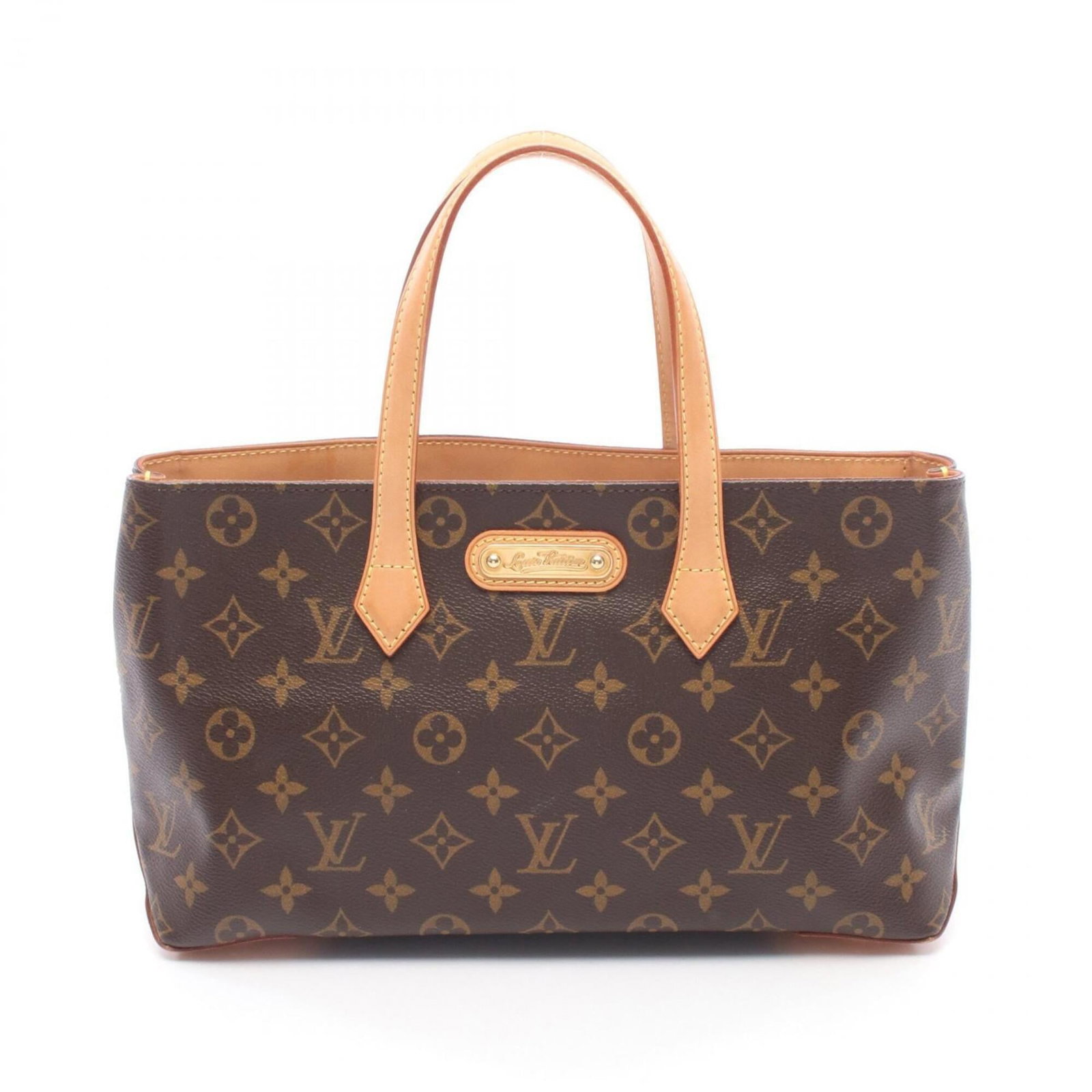 Handbag Coated Canvas Leather Louis Vuitton: Handbag Coated Canvas Leather Louis Vuitton Coated canvas and leather come together in this Louis Vuitton handbag, featuring a classic brown monogram pattern. Measuring 18cm x 30cm x 10cm, it's a