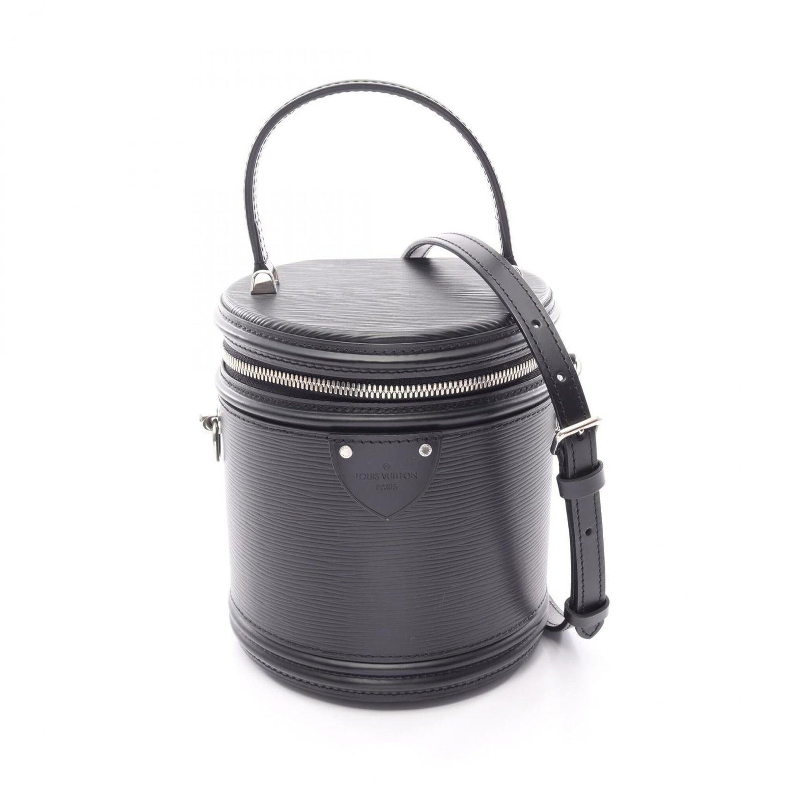 Epi Leather Louis Vuitton Handbag: Epi Leather Louis Vuitton Handbag Epi leather Louis Vuitton handbag in black, featuring a sleek 17cm x 15cm x 14cm design. This stylish bag boasts high-quality Epi leather construction, providing a