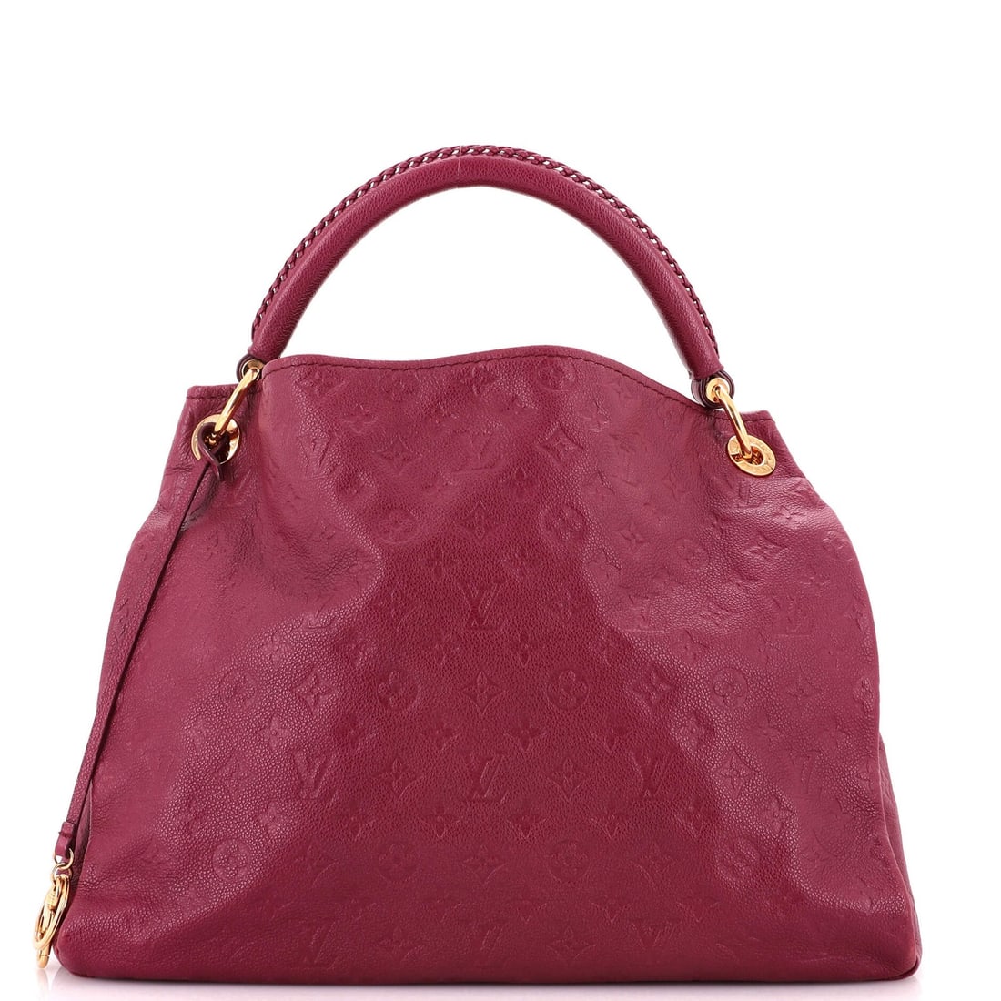 Louis Vuitton Artsy Handbag Monogram Empreinte Leather: Louis Vuitton Artsy Handbag Monogram Empreinte Leather Purple Louis Vuitton Artsy Handbag Monogram Empreinte Leather features a rich, heavy edge and corner wear, scuffs, and minor creases on its exter
