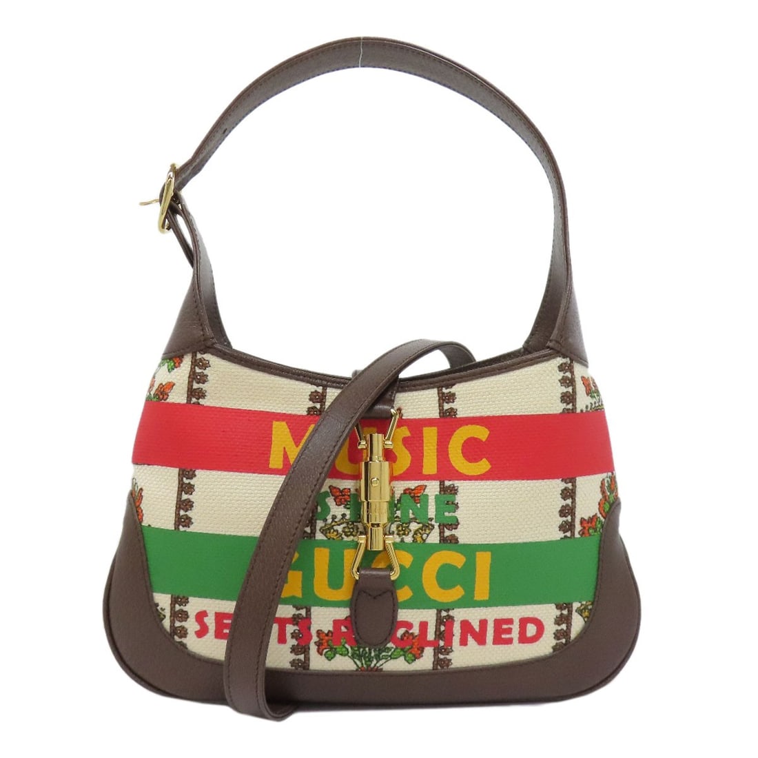 Gucci 636706 Jackie 1961 2Way Handbag Canvas Leather: Gucci 636706 Jackie 1961 2Way Handbag Canvas Leather Brown canvas and leather 2Way Handbag from 1961, a classic design from Gucci's iconic Jackie collection. This timeless piece features a signature
