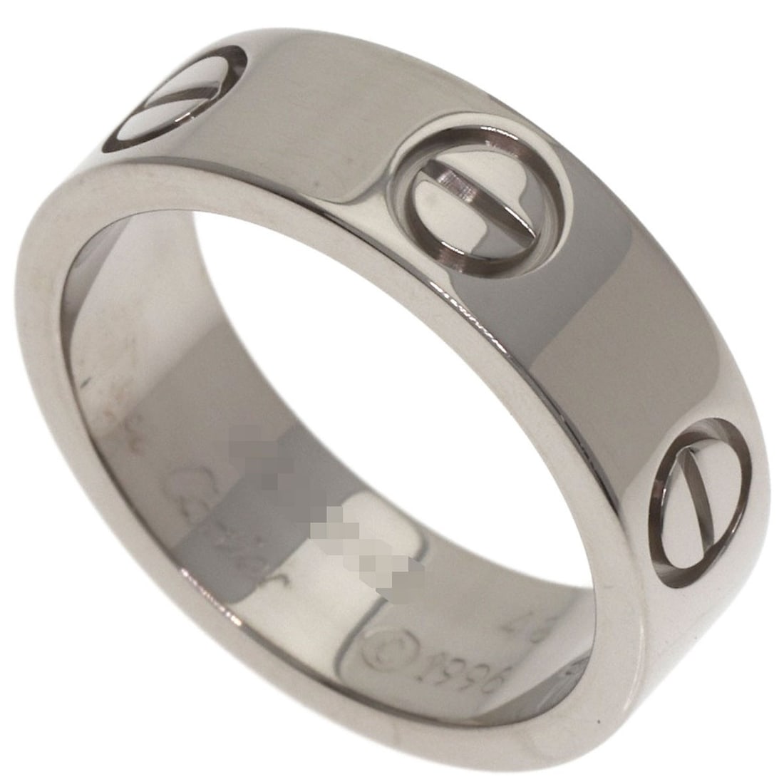 Love Ring Gold White K18 Cartier #48: Love Ring Gold White K18 Cartier #48 K18 White Gold Cartier Ring #48 - A sleek and sophisticated ring featuring K18 white gold, a precious metal known for its exceptional durability and luster. This C
