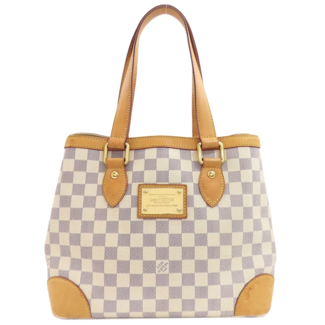 Louis Vuitton N51207 Hampstead Pm Handbag Damier Canvas: Louis Vuitton N51207 Hampstead Pm Handbag Damier Canvas White Damier canvas exterior, a classic design element of the iconic Louis Vuitton Hampstead Pm handbag, makes this style a timeless choice.