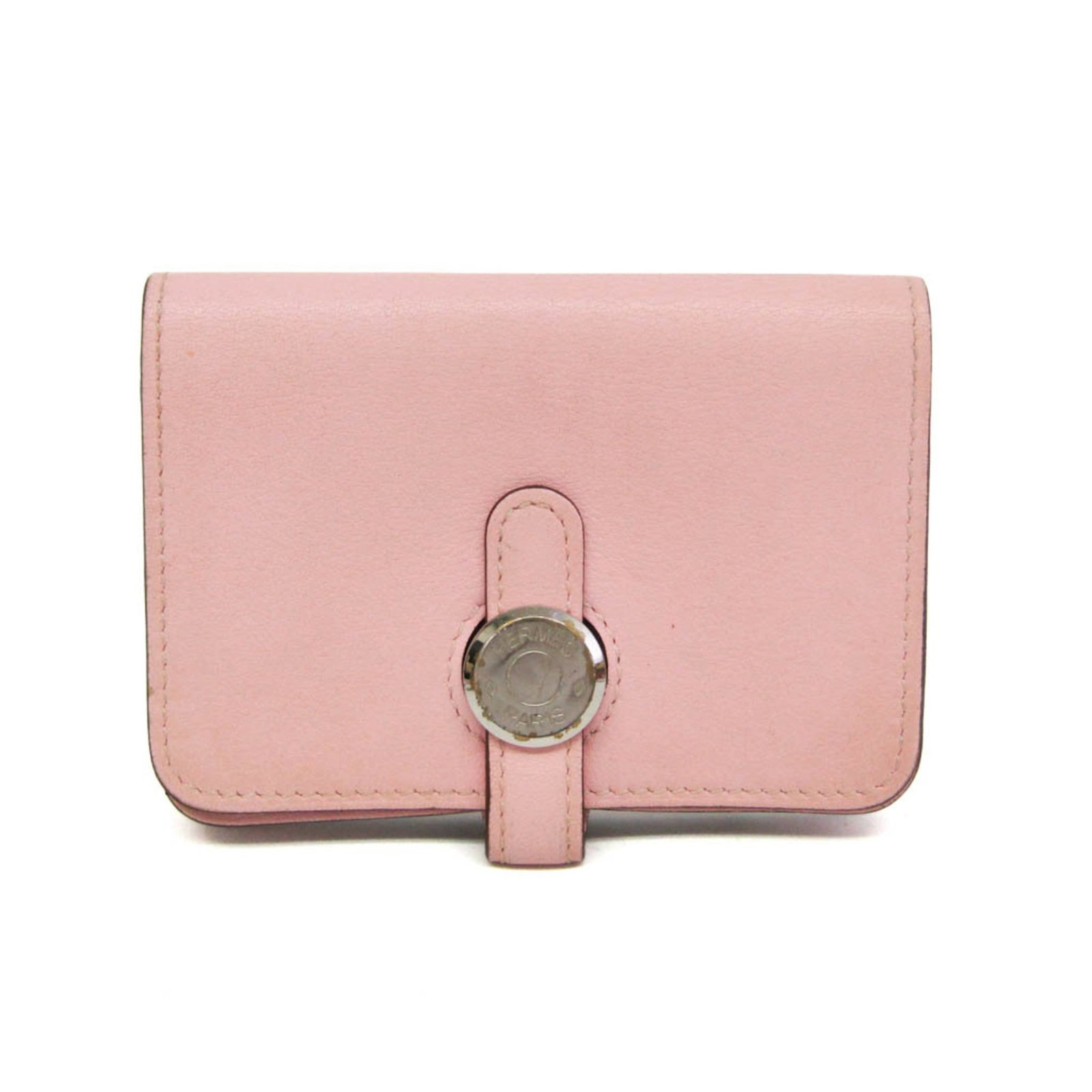 Swift Leather Card Case Hermes: Swift Leather Card Case Hermes Swift Leather Card Case by Hermes in Pink. This elegant card case features an open pocket and card holder, crafted from high-quality Swift leather. Made in France, it