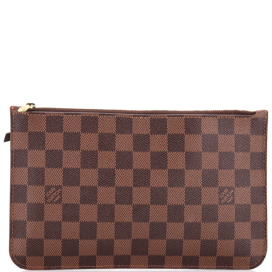 Damier Large Pochette Neverfull Louis Vuitton: Damier Large Pochette Neverfull Louis Vuitton Damier Large Pochette Neverfull Louis Vuitton in Brown, featuring a classic canvas coated exterior with a signature Damier print, and a spacious interior