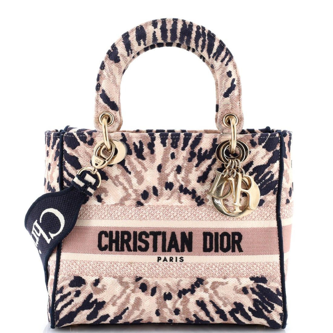 Lady D-Lite Bag Embroidered Canvas Christian Dior Medium: Lady D-Lite Bag Embroidered Canvas Christian Dior Medium Canvas bag with embroidered design, featuring a multicolor exterior and interior, and gold hardware. This medium-sized Lady D-Lite bag has a