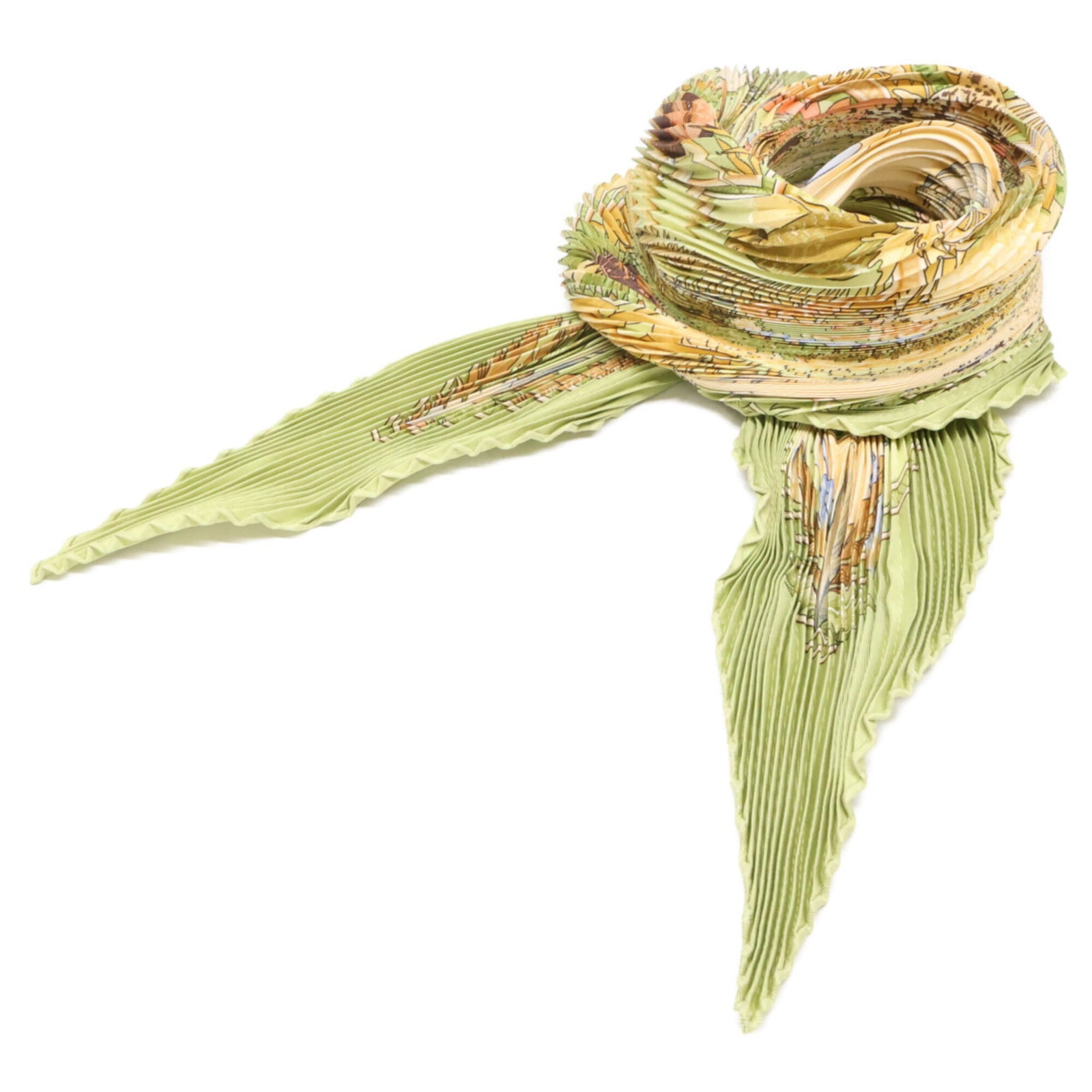Silk Hermes Scarf: Silk Hermes Scarf Silk in a vibrant green hue, this 1.35m x 53.14'' Hermes scarf is crafted from high-quality silk, a hallmark of the renowned French fashion house. The scarf's elegant design and