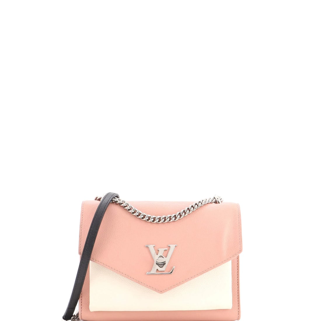 Mylockme Handbag Leather Louis Vuitton: Mylockme Handbag Leather Louis Vuitton This Louis Vuitton cross body bag features a striking multicolor exterior made from high-quality leather, with a sleek design and silver hardware. Measuring 6.5"