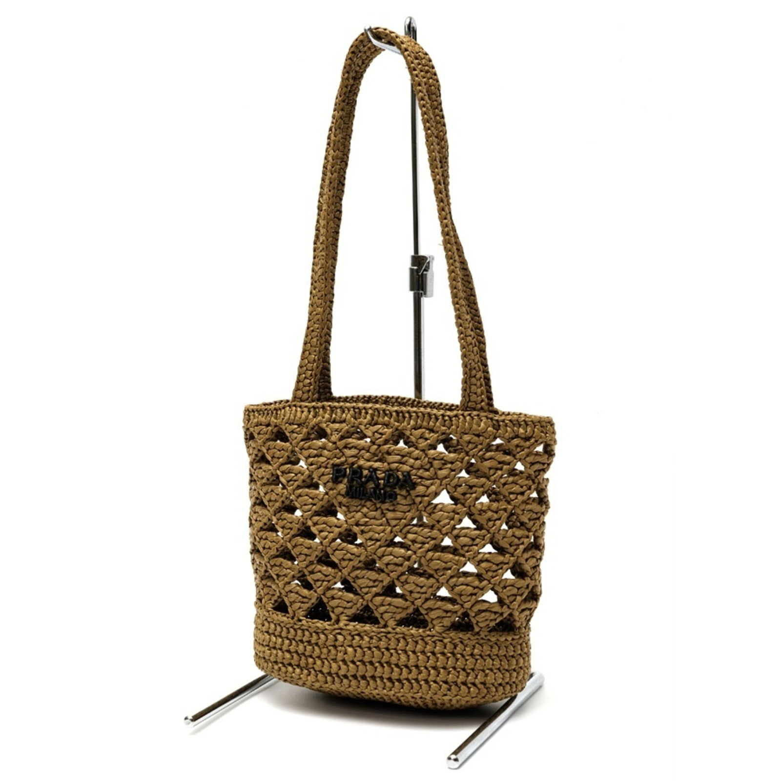 Tote Bag Prada: Tote Bag Prada Dark beige Prada tote bag from Madagascar, measuring 17cm x 17cm x 10cm. This small, compact tote features a classic design with clean lines and a neutral color palette. Item