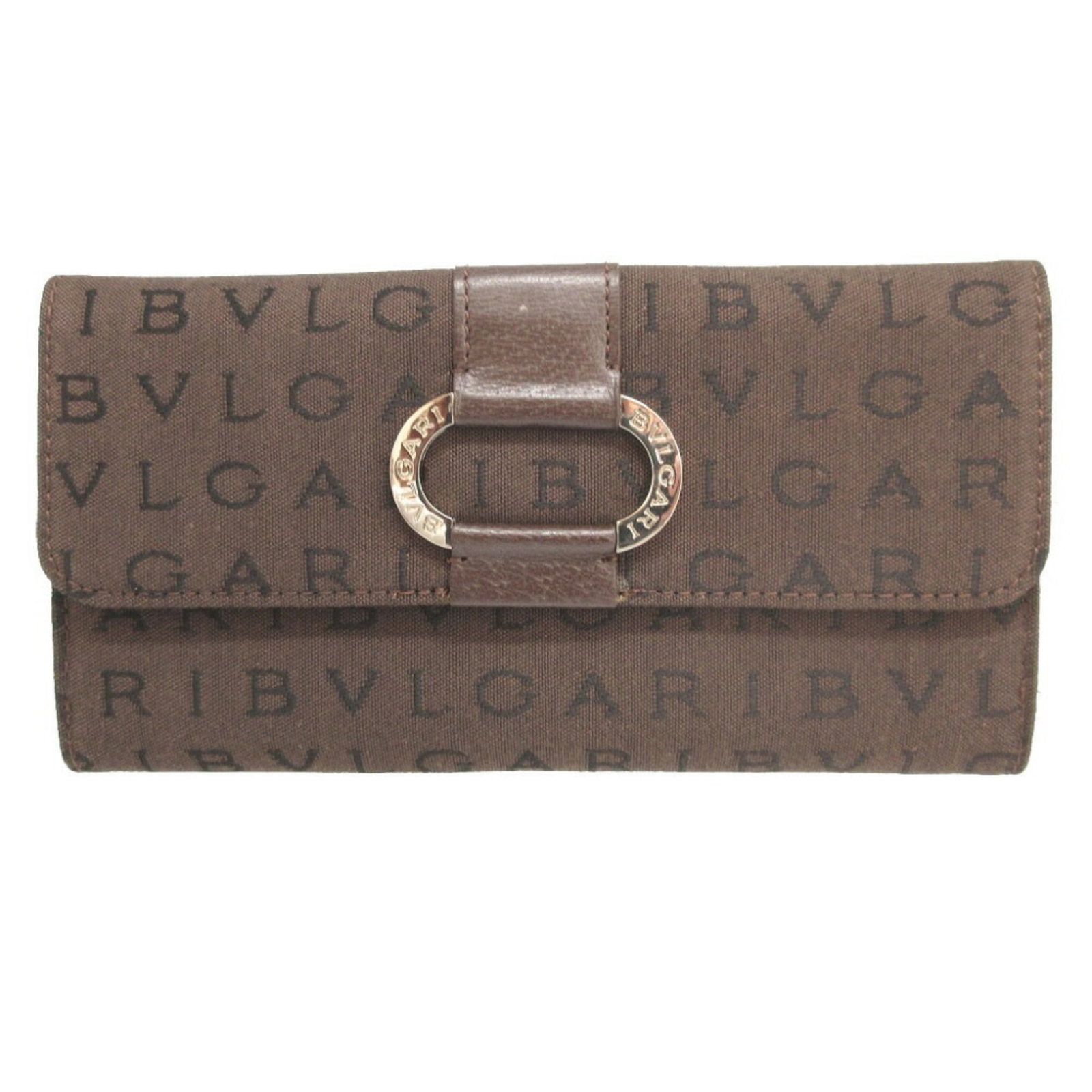 Bi Fold Canvas Bvlgari Wallet Long: Bi Fold Canvas Bvlgari Wallet Long Canvas Bvlgari Wallet Long: A Brown Bi-Fold Wallet with a Classic Design. Made from high-quality canvas, this bi-fold wallet features a timeless design with a