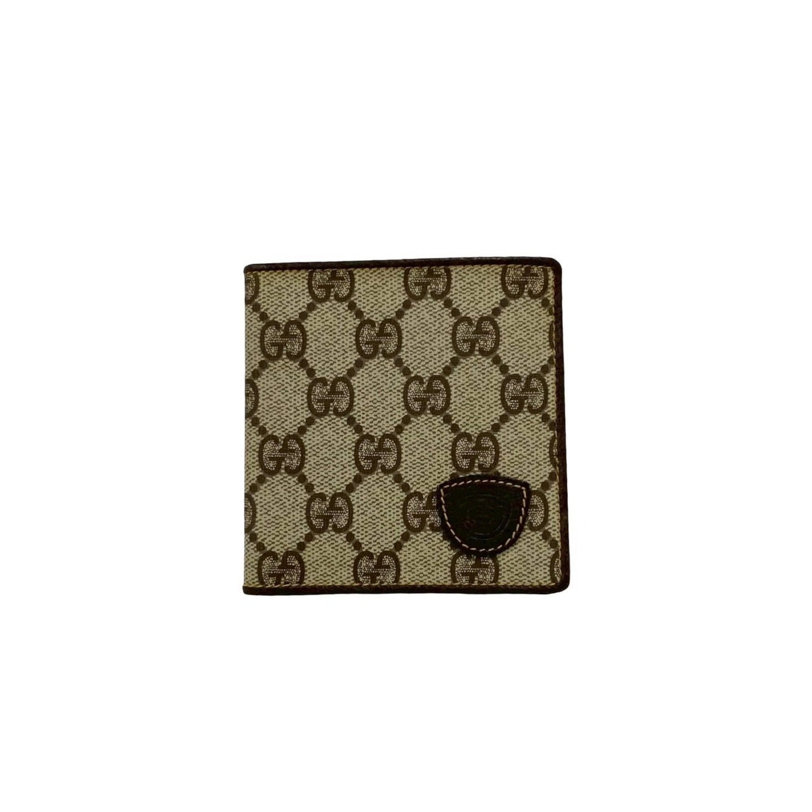 Leather Pvc Bi Fold Wallet: Leather Pvc Bi Fold Wallet Made from high-quality leather and PVC, this bi-fold wallet from Gucci features a classic design with a rich brown color. The compact size makes it easy to carry, measuring 