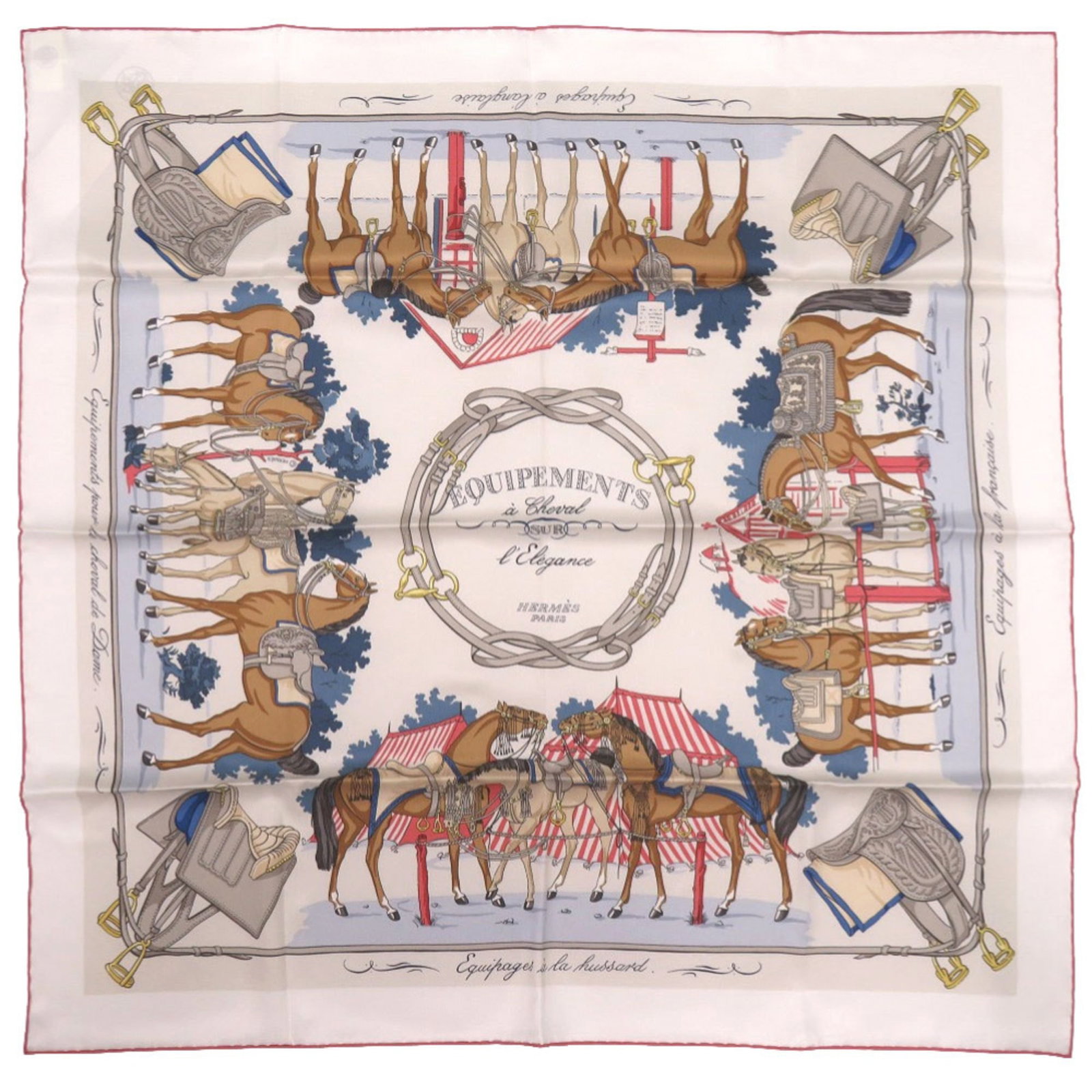 Silk Hermes Scarf: Silk Hermes Scarf Silk from France, this 66.5cm x 66cm scarf is made from high-quality silk, a classic choice for those who appreciate timeless elegance. The scarf's size and material make it a versat