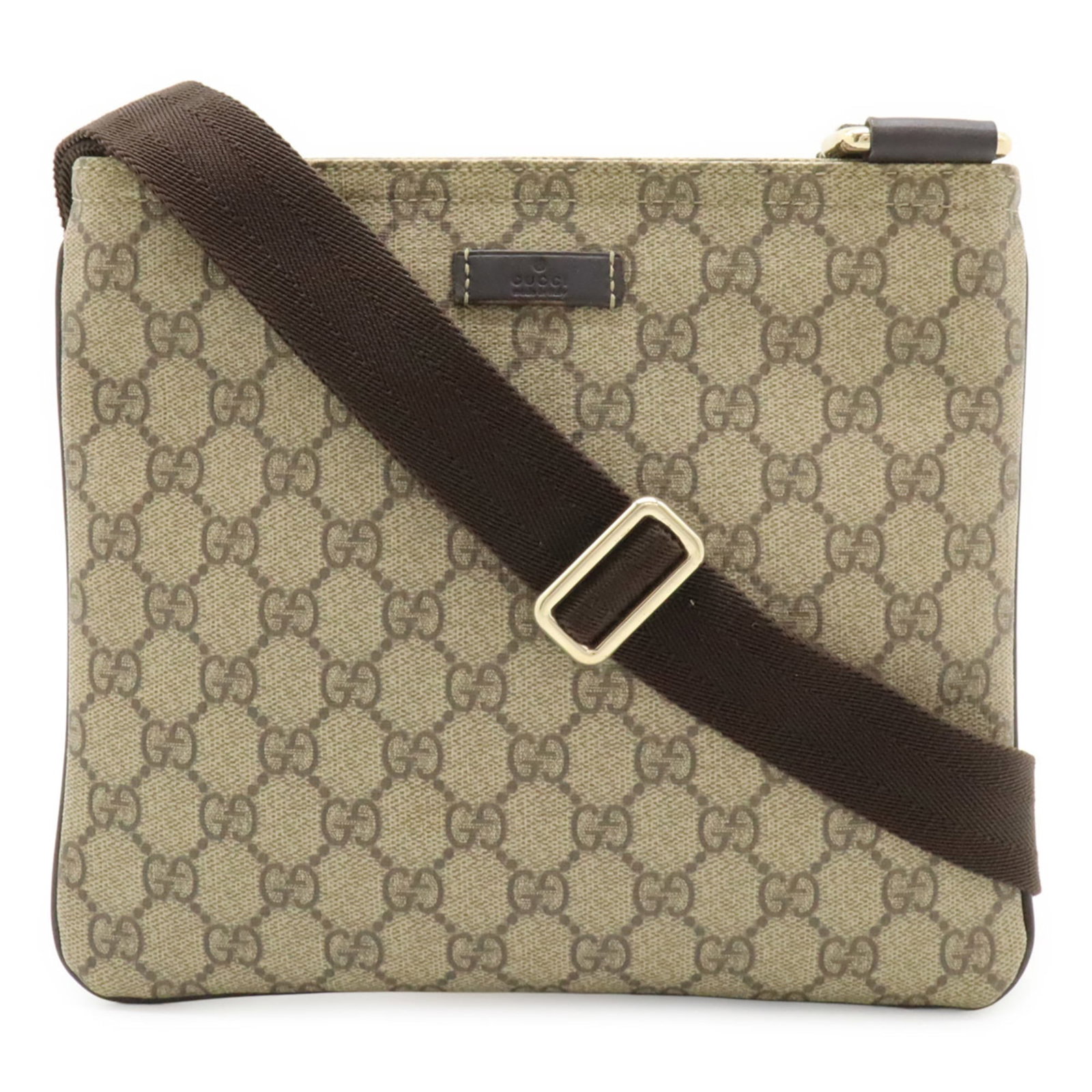 Gucci Shoulder Bag Gg Supreme Leather: Gucci Shoulder Bag Gg Supreme Leather GG Supreme Leather shoulder bag from Gucci, featuring a classic design with a beige and dark brown color combination. Made from high-quality GG Supreme leather,