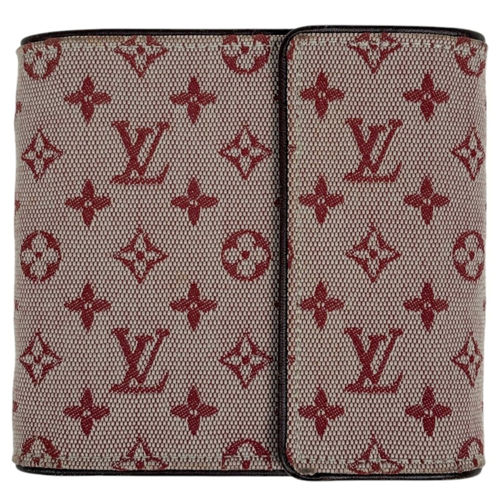 Louis Vuitton Wallet (Tri-Fold) Monogram Mini: Louis Vuitton Wallet (Tri-Fold) Monogram Mini Cerise Monogram Mini, a stylish and compact tri-fold wallet from Louis Vuitton, stands out with its iconic monogram pattern and sleek design. Measuring 11