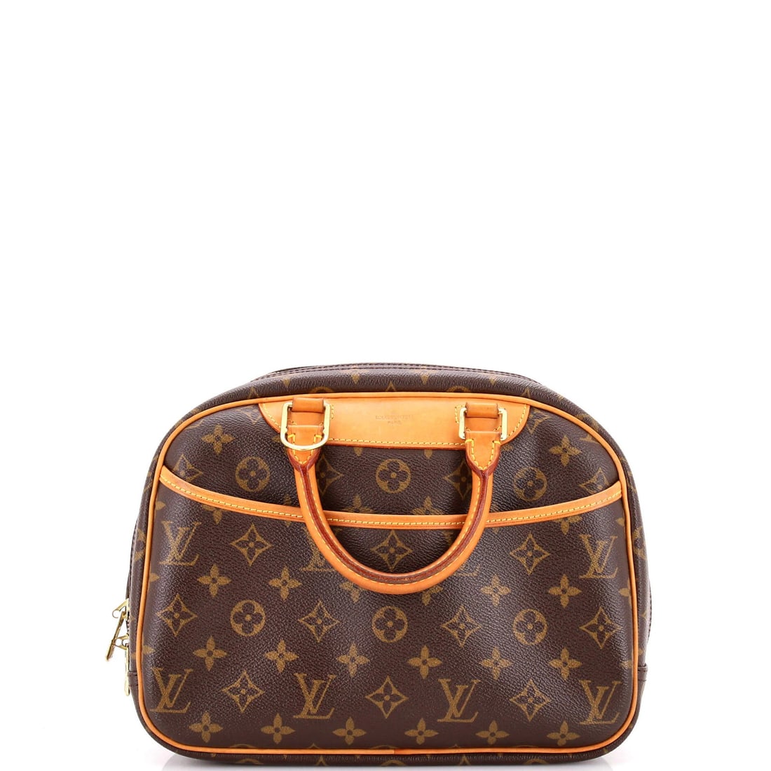Monogram Canvas Louis Vuitton Handbag Trouville: Monogram Canvas Louis Vuitton Handbag Trouville Canvas Coated Louis Vuitton Trouville Handbag with Monogram Design, featuring a classic top handle and neutral interior, boasts a timeless design with s
