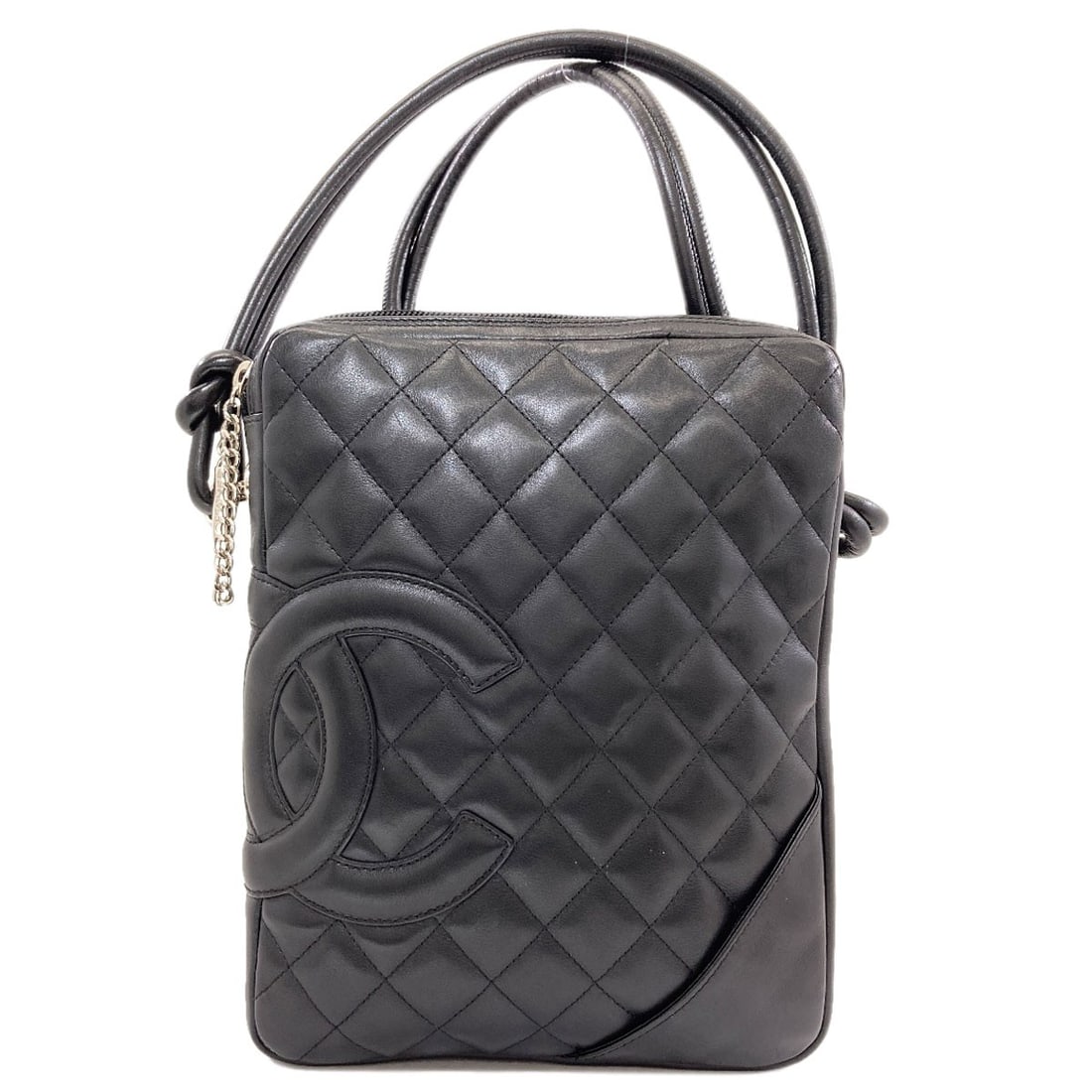 Chanel Cambon Line Silverhardware Shoulder Bag Lambskin: Chanel Cambon Line Silverhardware Shoulder Bag Lambskin Black lambskin exterior, a classic Chanel design, and silver hardware accents make this shoulder bag a timeless choice. The sleek,