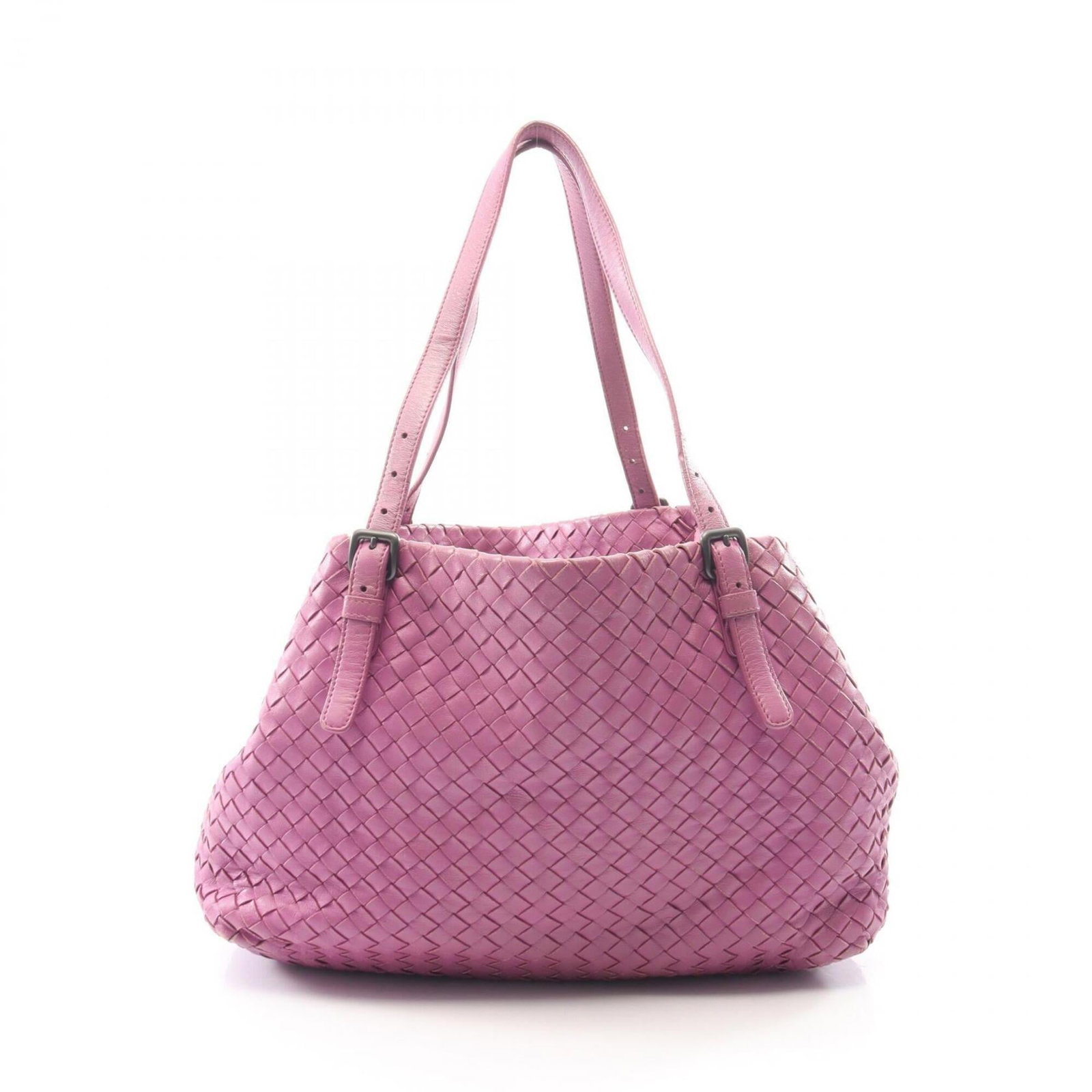 Intrecciato Tote Bag Handbag Bottega Veneta: Intrecciato Tote Bag Handbag Bottega Veneta Intrecciato weave creates a unique texture in this Bottega Veneta tote bag, featuring a rich purple color. Made from the signature material, this handbag bo