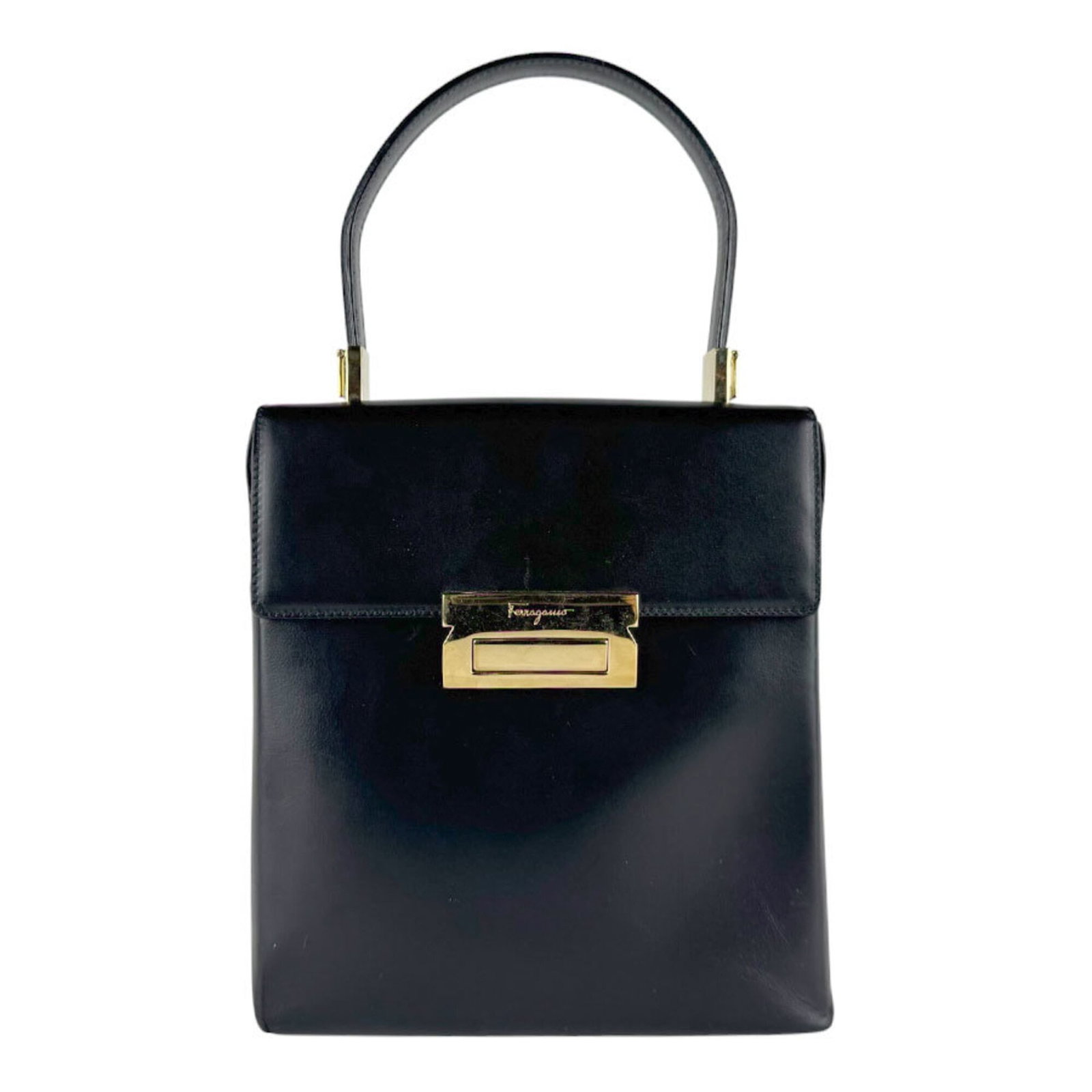 Ferragamo Salvatore Handbag Leather Bag Shoulder: Ferragamo Salvatore Handbag Leather Bag Shoulder The Salvatore Ferragamo leather shoulder bag boasts sleek black leather construction with a sophisticated design, measuring 21cm x 19cm x 7cm. This sty