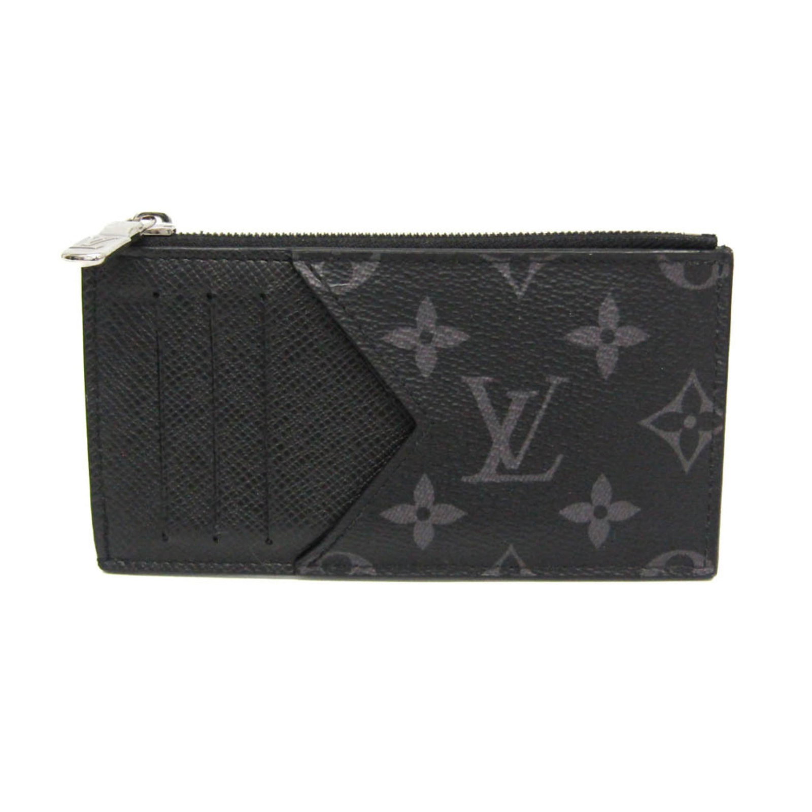 Monogram Eclipse Card Wallet Taiga Leather Louis Vuitton: Monogram Eclipse Card Wallet Taiga Leather Louis Vuitton Taiga leather and Monogram Eclipse color come together in this sleek, zippered card wallet from Louis Vuitton. The Coin card holder and RFID-bl
