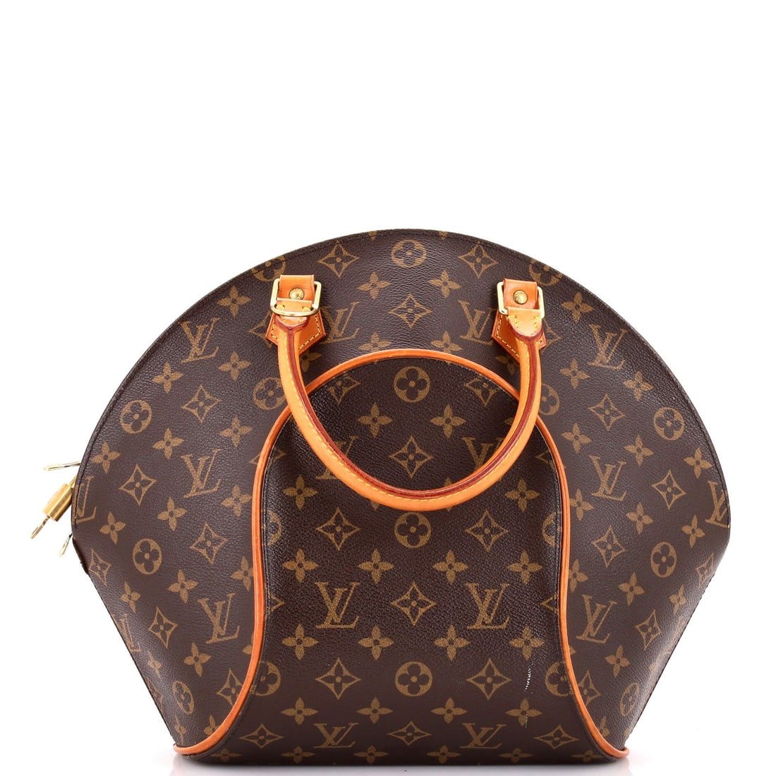 Monogram Canvas Bag MM Ellipse Louis Vuitton: Monogram Canvas Bag MM Ellipse Louis Vuitton Canvas Coated Louis Vuitton MM Ellipse Bag in Brown, featuring a classic bowler style with a signature monogram pattern. The bag boasts a sturdy design