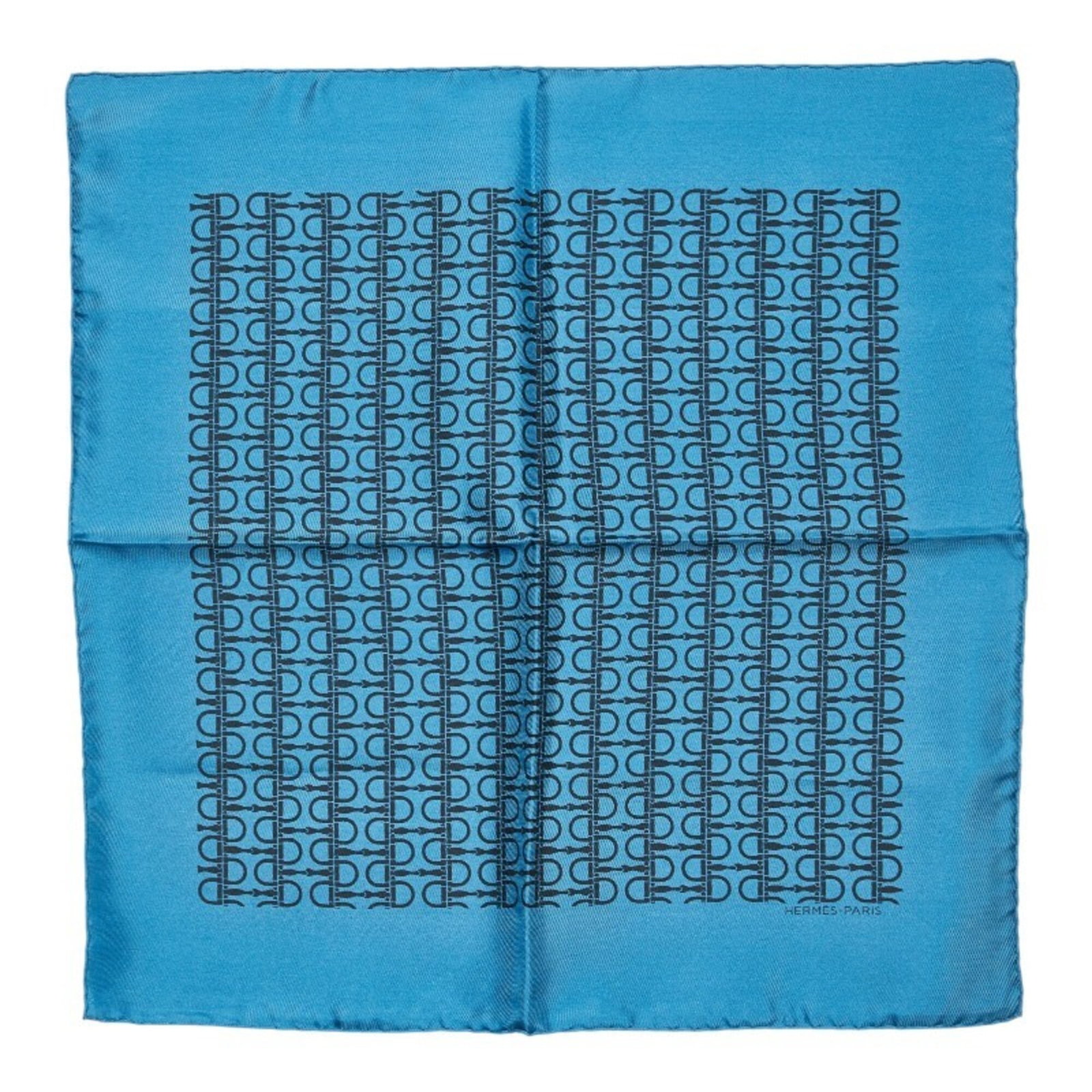 Silk Hermes Scarf: Silk Hermes Scarf Silk from the renowned French fashion house, this 42.5cm x 42cm black or blue silk scarf is crafted from high-quality materials, making it a beautiful addition to any wardrobe. The c