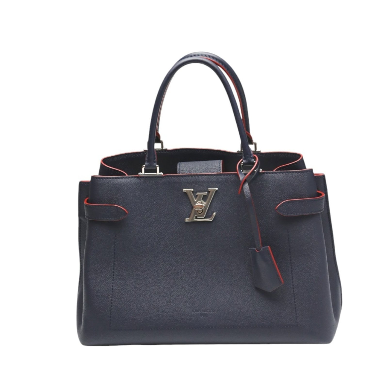 Handbag Louis Vuitton: Handbag Louis Vuitton Navy and Red color, this Louis Vuitton handbag measures 34cm x 16cm x 13.38'' x 6.29''. It comes with a Clochette and shoulder strap for added convenience. Item Specifics: