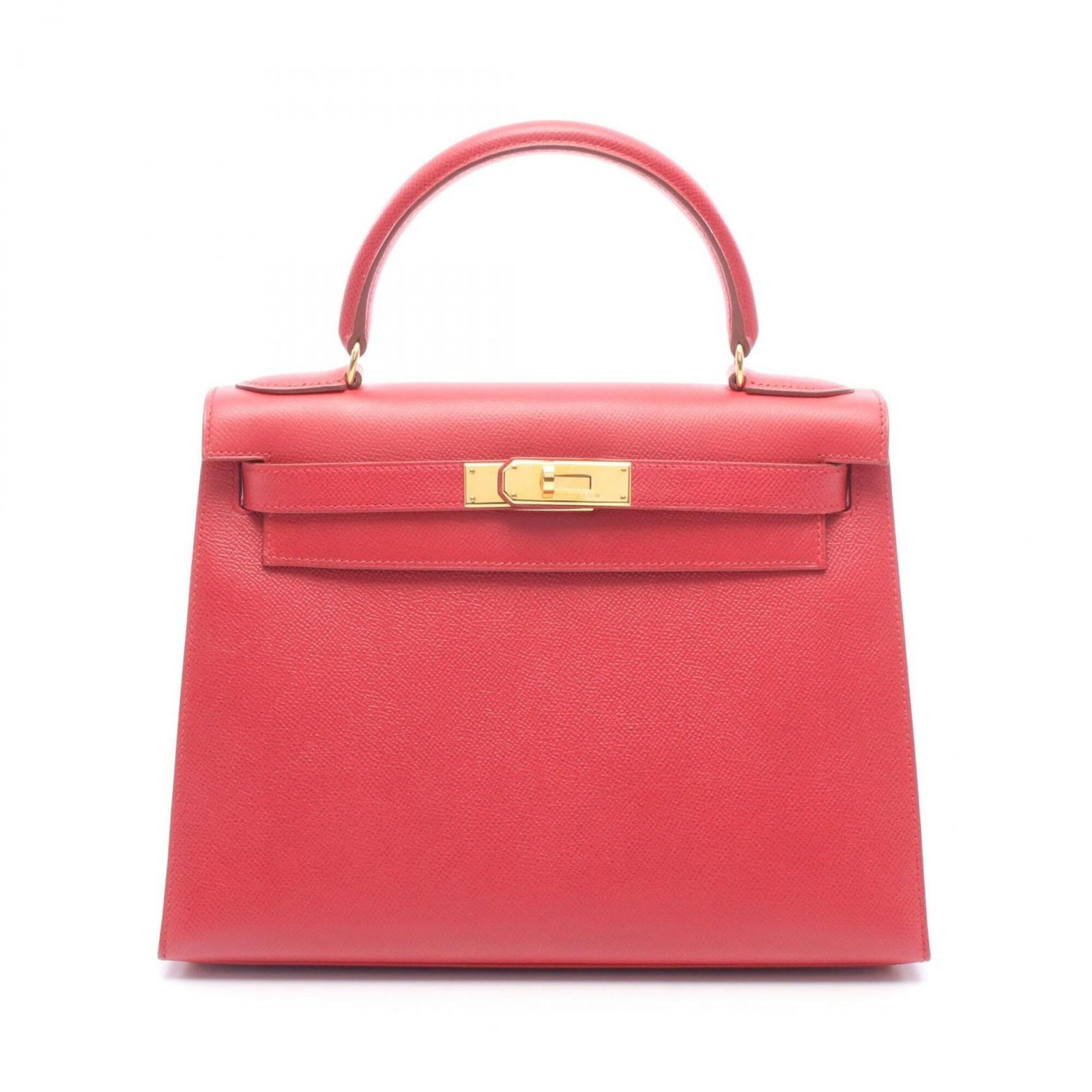 Handbag Hermes Courchevel Leather: Handbag Hermes Courchevel Leather The Hermes Courchevel Leather handbag boasts a striking red color, Rouge vif, and gold hardware, making it a bold and eye-catching accessory. Crafted from