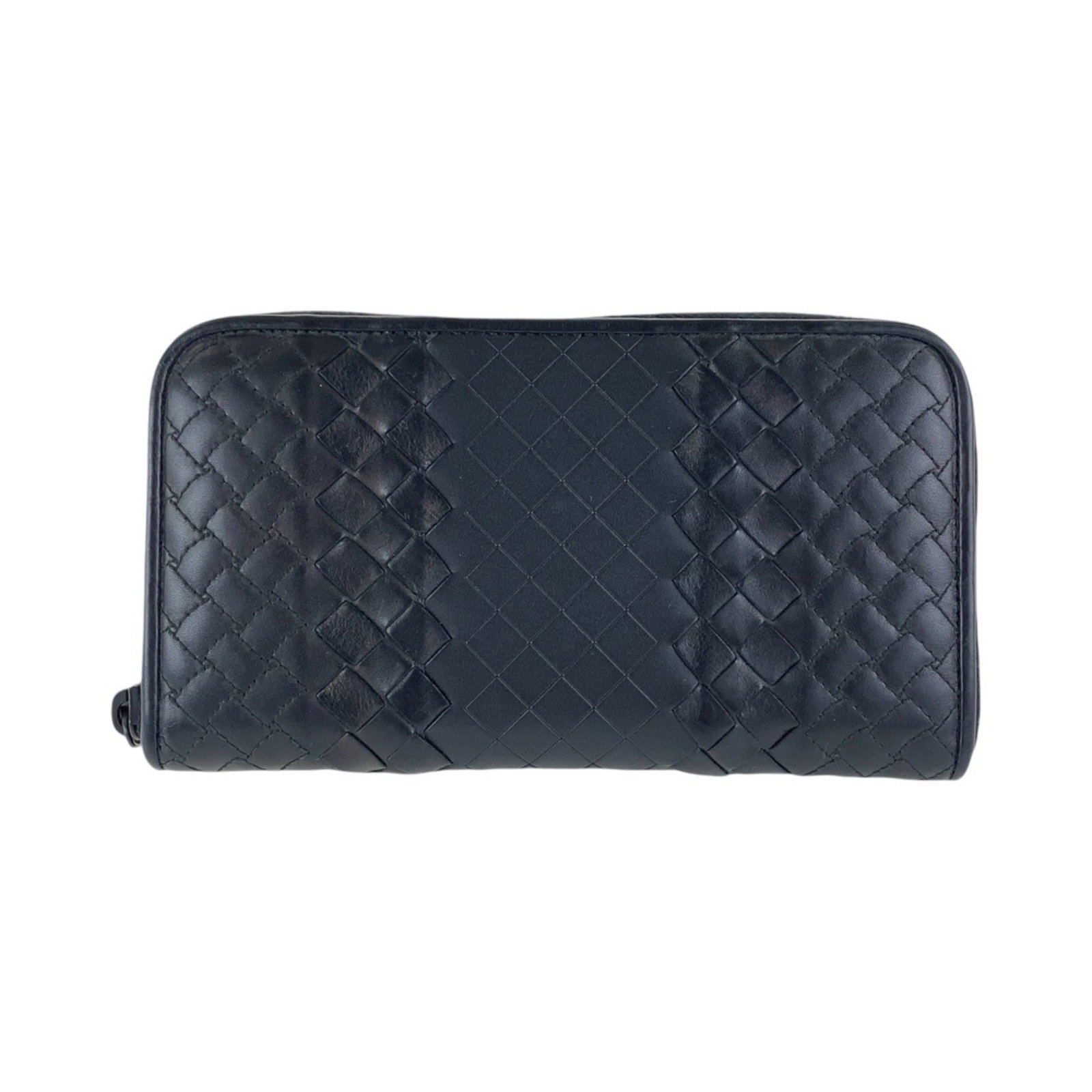 Bottega Veneta Long Wallet (Bi-Fold) Leather: Bottega Veneta Long Wallet (Bi-Fold) Leather Bottega Veneta's bi-fold leather wallet boasts a sleek black design, measuring 11cm x 19cm x 2.5cm, making it a stylish accessory for everyday use.