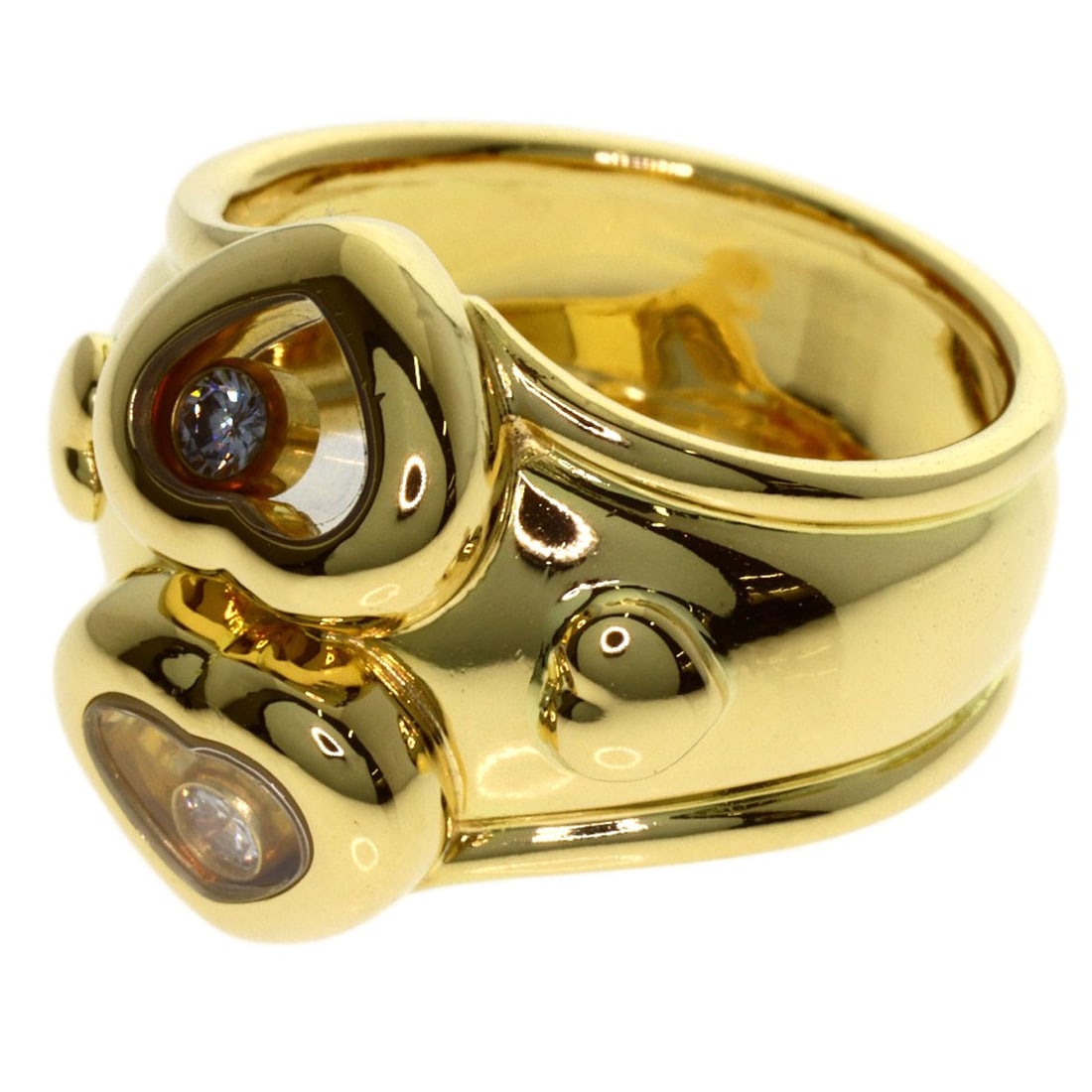 Diamond Happy K18 Gold Chopard Ring - 10