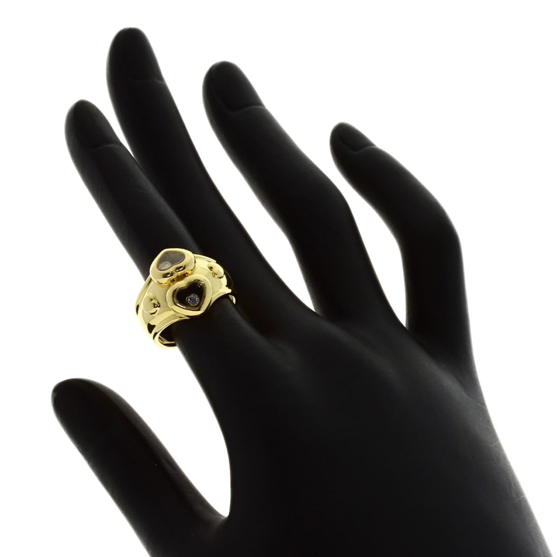 Diamond Happy K18 Gold Chopard Ring - 7