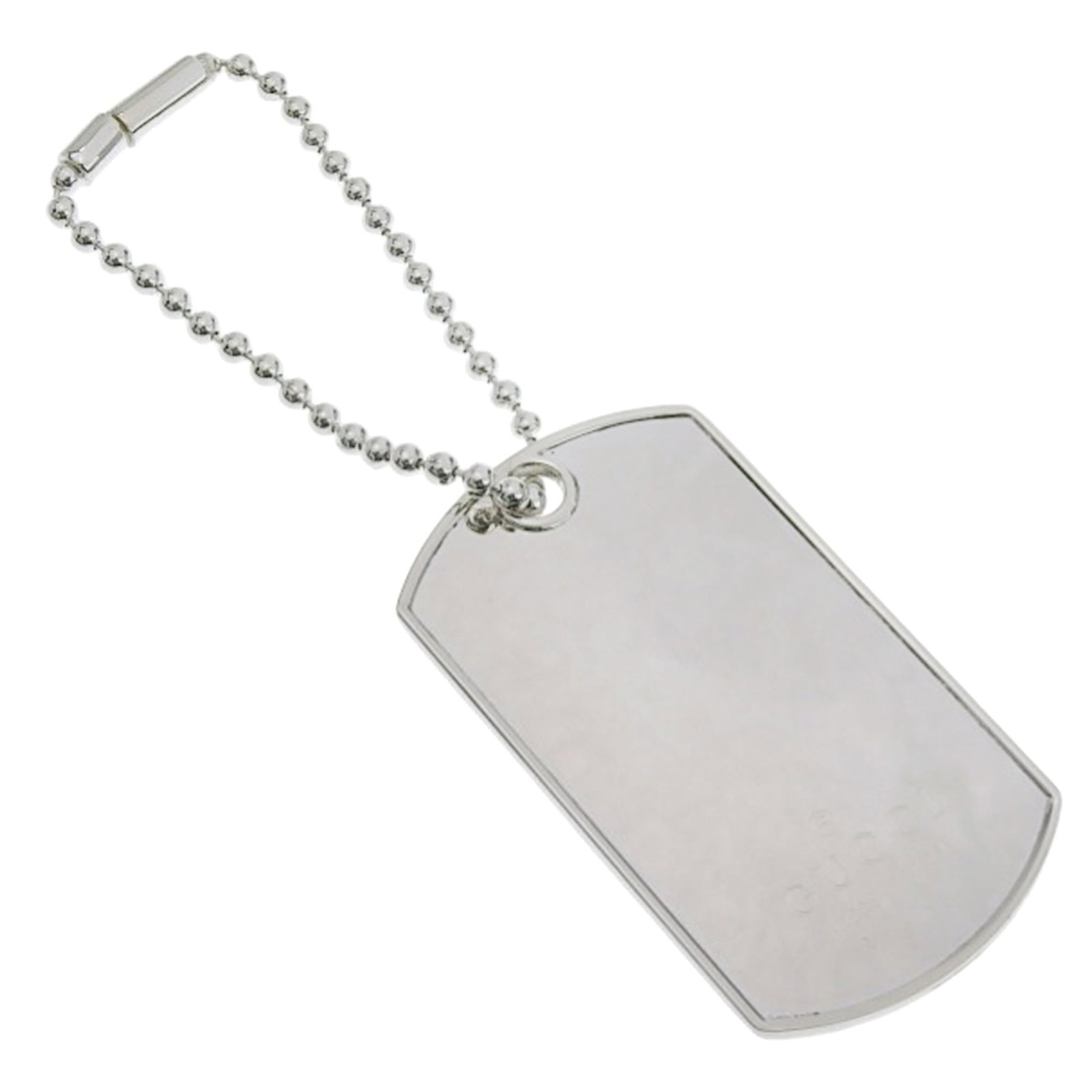 Keyring Gucci Silver 925: Keyring Gucci Silver 925 Silver 925 Gucci Keyring: A luxurious accessory featuring the iconic Gucci brand, crafted from high-quality silver metal with a sleek design. Measuring 10.2cm x 28cm, this