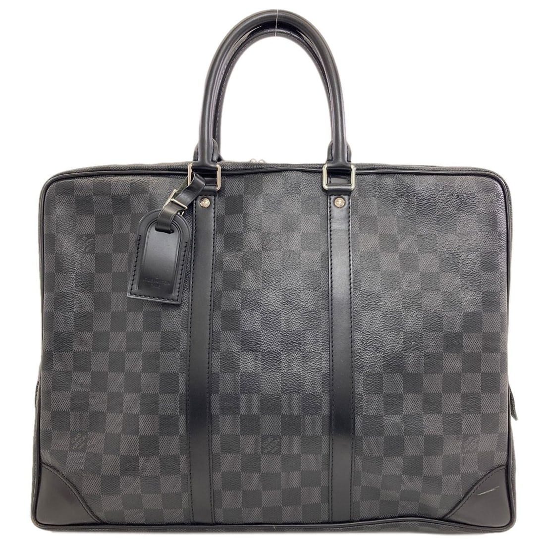 Canvas Damier Business Bag Porte documents Louis Vuitton: Canvas Damier Business Bag Porte documents Louis Vuitton Gray Damier canvas Louis Vuitton business bag features a classic design with a timeless gray exterior. Notable for its iconic Damier pattern,