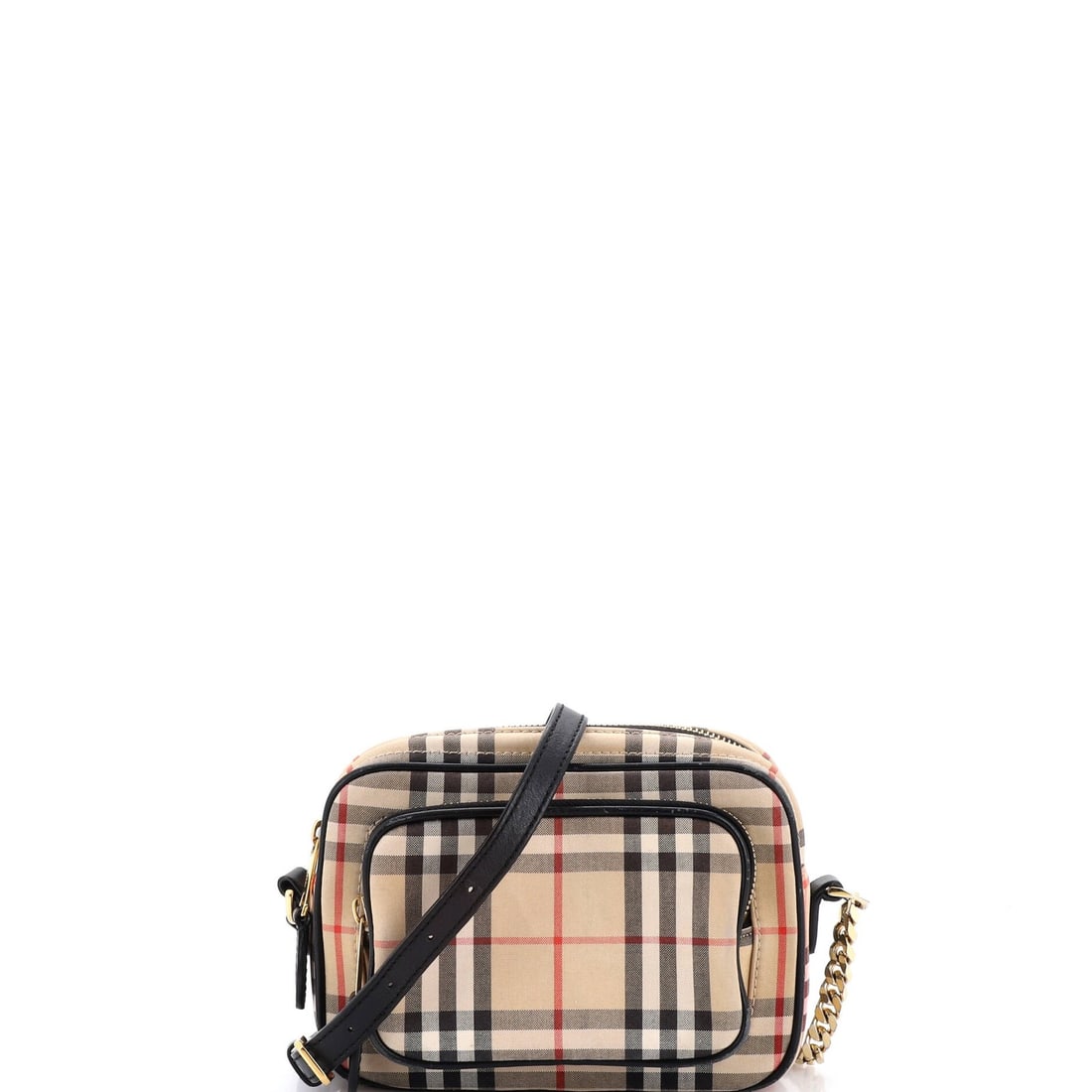 Burberry Camera Small Vintage Check Canvas Bag: Burberry Camera Small Vintage Check Canvas Bag Small Vintage Burberry Camera Bag in Neutral Canvas. This classic cross-body bag features a neutral exterior with canvas plain material and a black