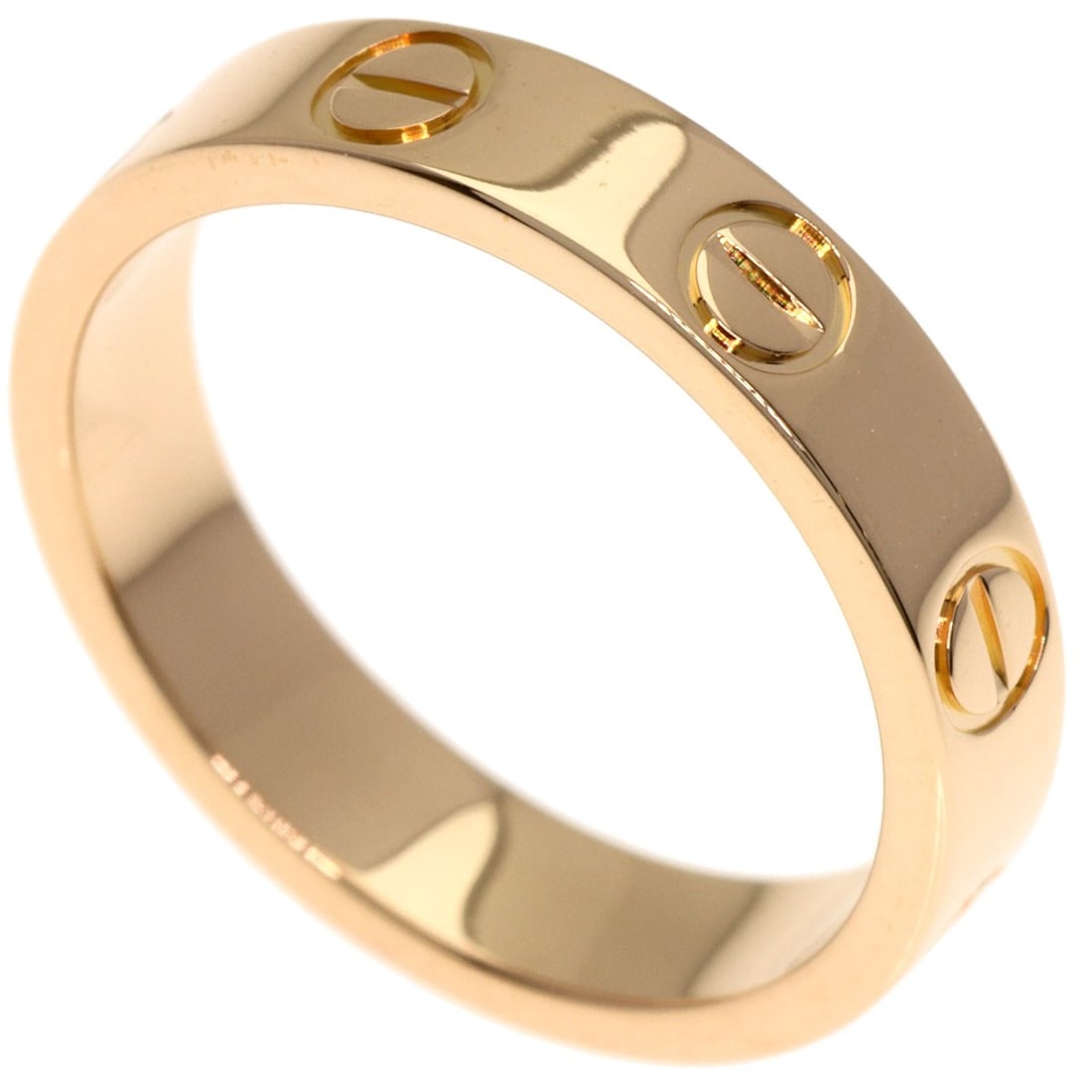 Love Ring Pink Gold K18 #47 Cartier Mini: Love Ring Pink Gold K18 #47 Cartier Mini Cartier's Love Ring in pink gold is a timeless design featuring K18 pink gold metal. This miniature ring boasts a gold finish and a ring size of 4.25(US),