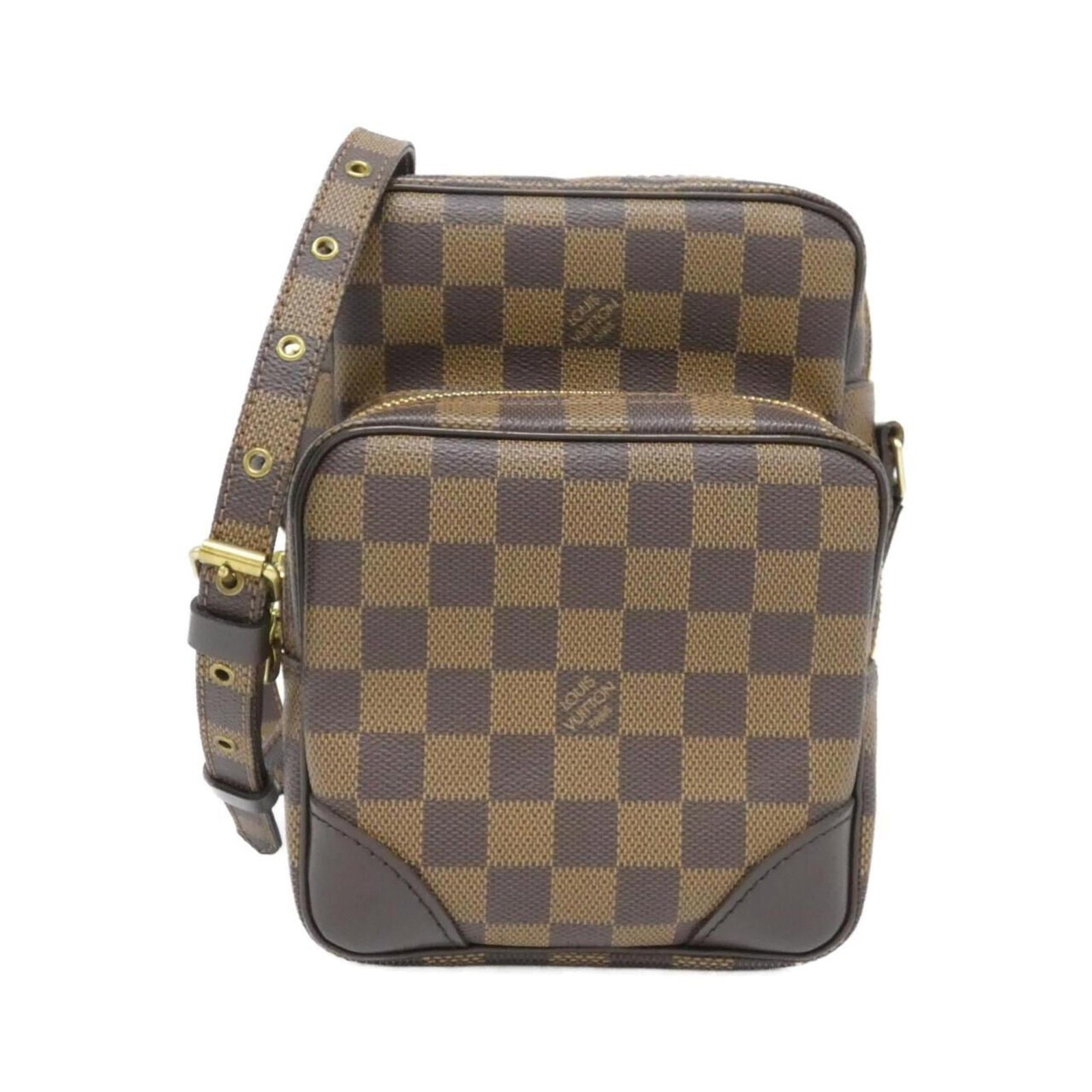Shoulder Bag Coated Canvas Louis Vuitton: Shoulder Bag Coated Canvas Louis Vuitton Coated canvas construction gives this Louis Vuitton shoulder bag a durable and stylish touch. Measuring 21cm x 15cm x 10cm, it features a gold-toned hardware