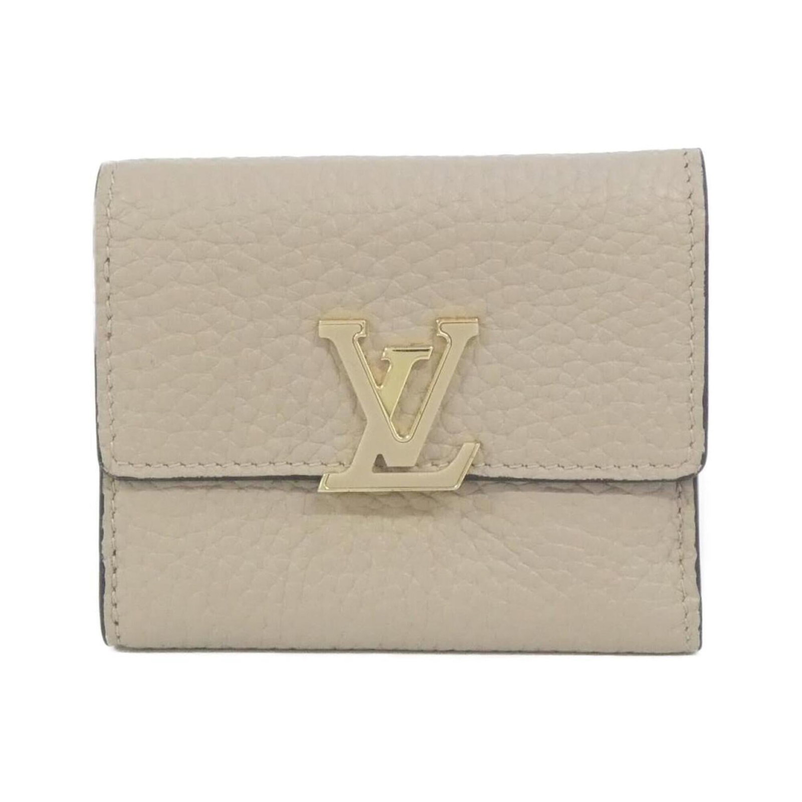 Louis Vuitton Wallet (Tri-Fold) Leather: Louis Vuitton Wallet (Tri-Fold) Leather Tri-fold leather wallet from Louis Vuitton, crafted from high-quality calf leather. Measuring 8cm x 10cm x 2cm, this stylish accessory features a classic