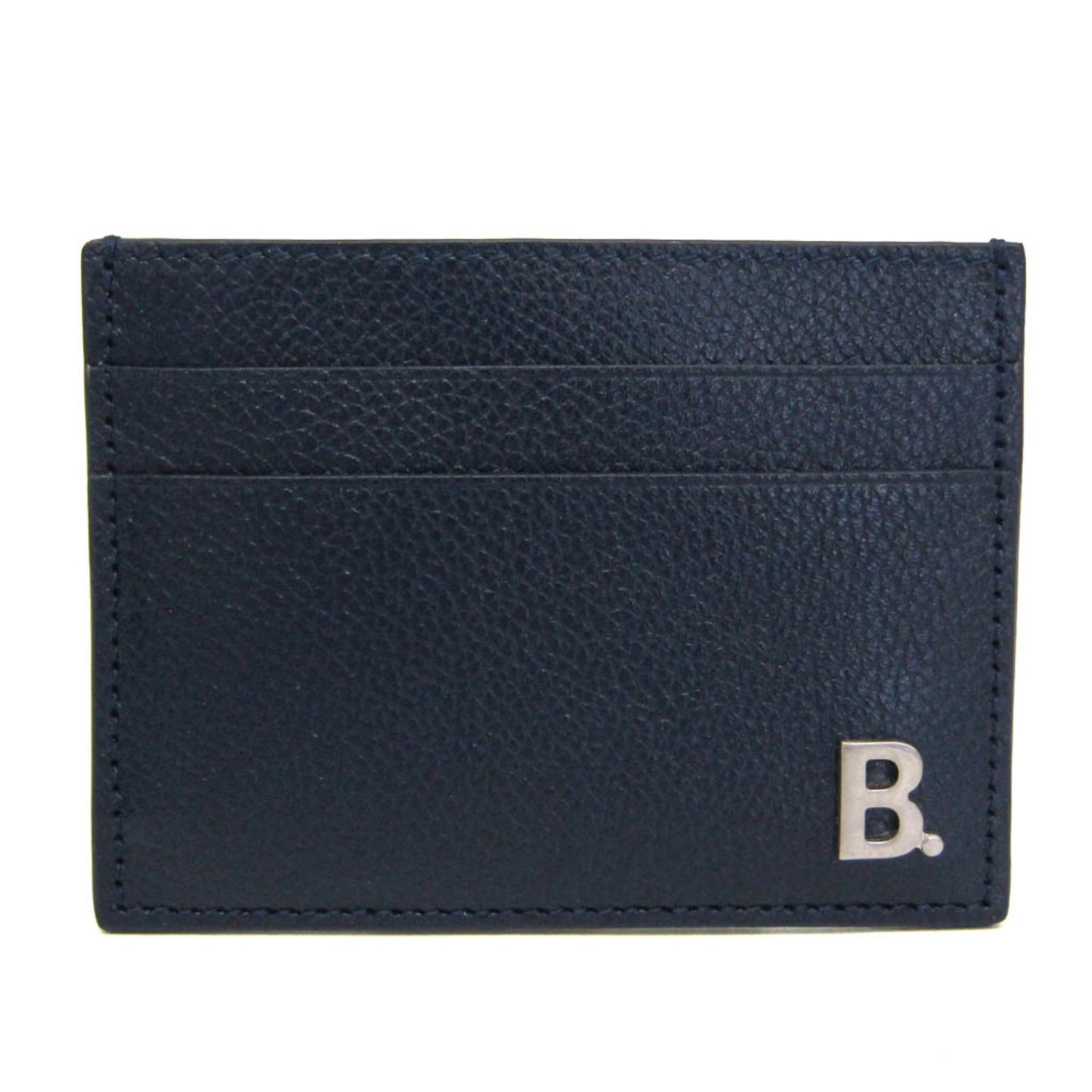 Card case Leather Balenciaga: Card case Leather Balenciaga Navy leather card case from Balenciaga, featuring a classic B logo design and a compact size that fits perfectly in a pocket. The card case has a single open pocket with