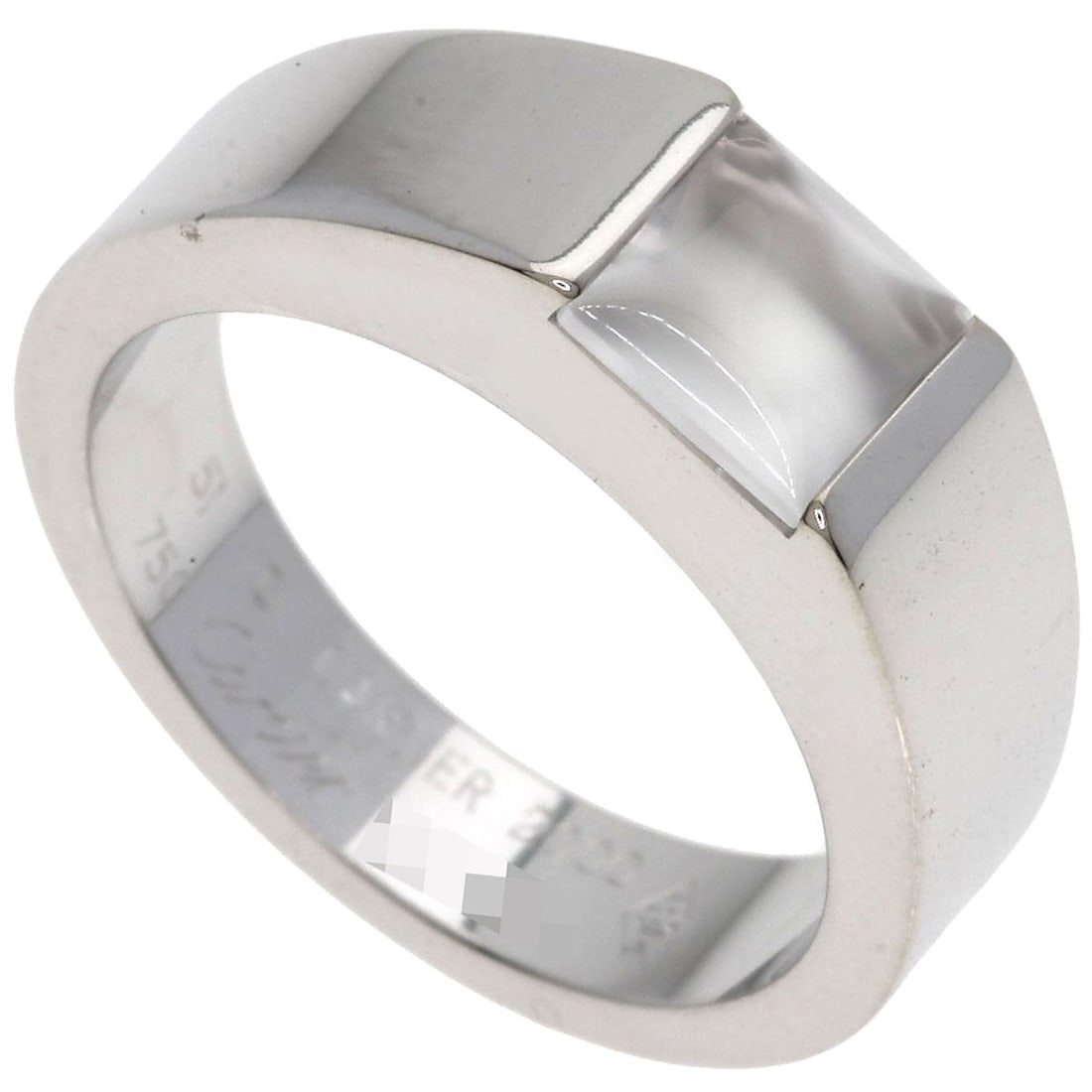 Cartier Tank Moonstone #51 Ring K18 White Gold: Cartier Tank Moonstone #51 Ring K18 White Gold Cartier Tank Moonstone #51 Ring K18 White Gold features a striking silver metal exterior and a main stone of moonstone, set in K18 white gold. This elega