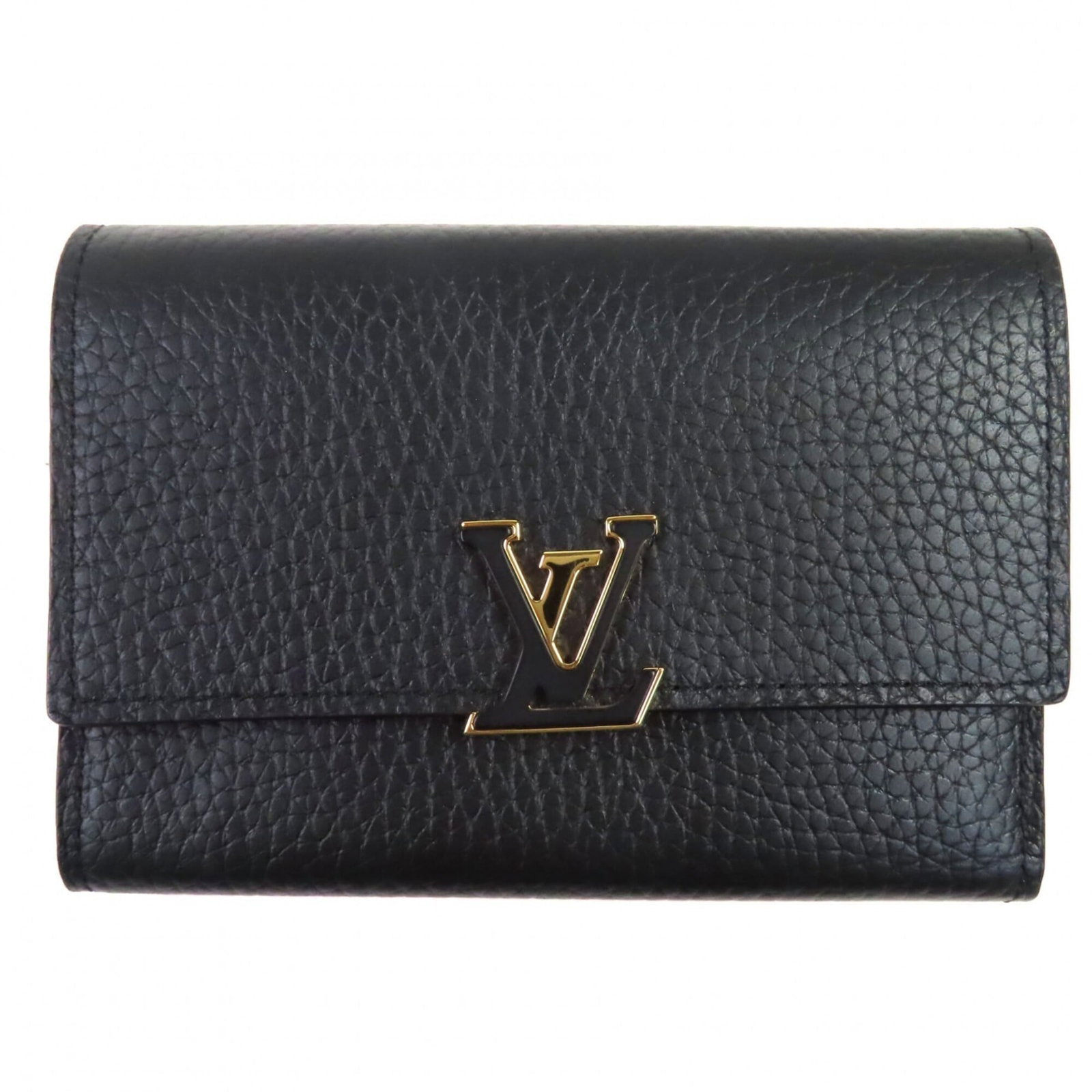 Louis Vuitton Wallet (Bi-Fold) Leather: Louis Vuitton Wallet (Bi-Fold) Leather Hot pink or Noir Louis Vuitton bi-fold leather wallet from France, featuring Taurillon leather and a RFID-protected serial number on the body. This stylish walle