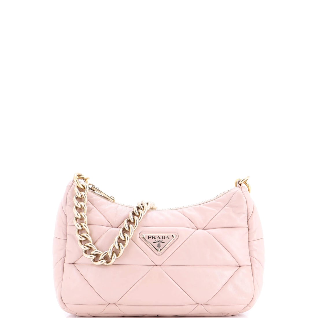 System Re Edition Prada Leather Nappa Small Quilted Bag: System Re Edition Prada Leather Nappa Small Quilted Bag The System Re Edition Prada Leather Nappa Small Quilted Bag is a stylish and compact accessory made from neutral-colored quilted nappa leather. 