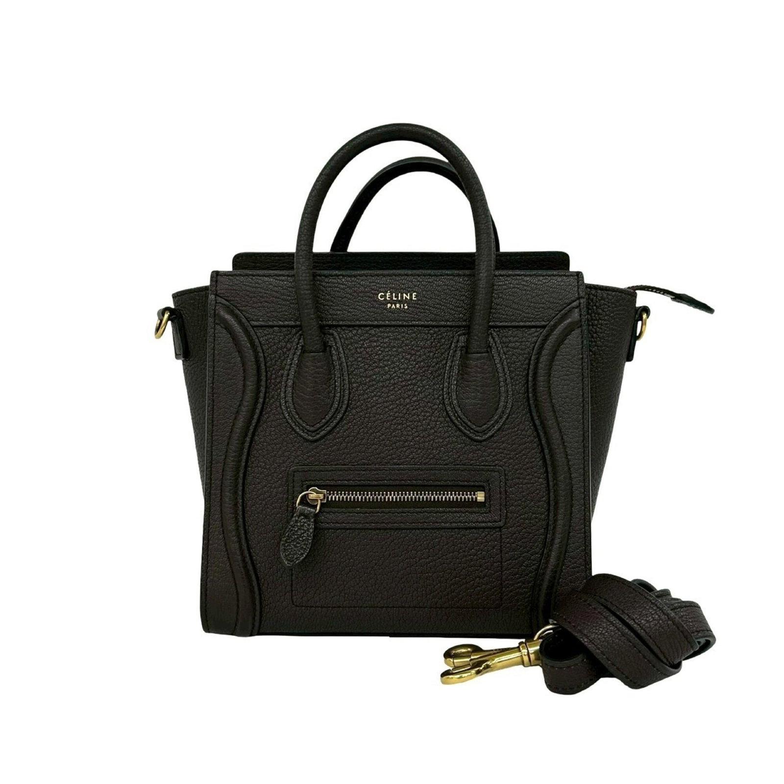 Celine Leather Handbag Tote Shoulder Bag: Celine Leather Handbag Tote Shoulder Bag Brown leather Celine tote shoulder bag with a classic design, measuring 21cm x 20cm x 10cm. This stylish bag features high-quality leather construction and a t