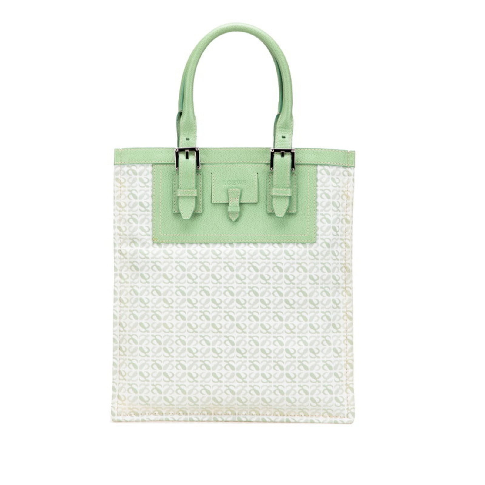 Canvas Leather Handbag Tote Loewe: Canvas Leather Handbag Tote Loewe Canvas Leather Handbag Tote Loewe features a unique blend of canvas and leather materials, creating a stylish and durable tote bag. With its open closure and