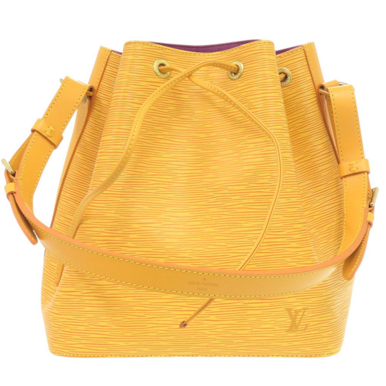 Leather Epi Bag Vuitton Louis: Leather Epi Bag Vuitton Louis The Louis Vuitton Epi Bag is a stylish shoulder bag made from high-quality Epi leather, featuring a distinctive yellow color. With its classic design and precise measurem